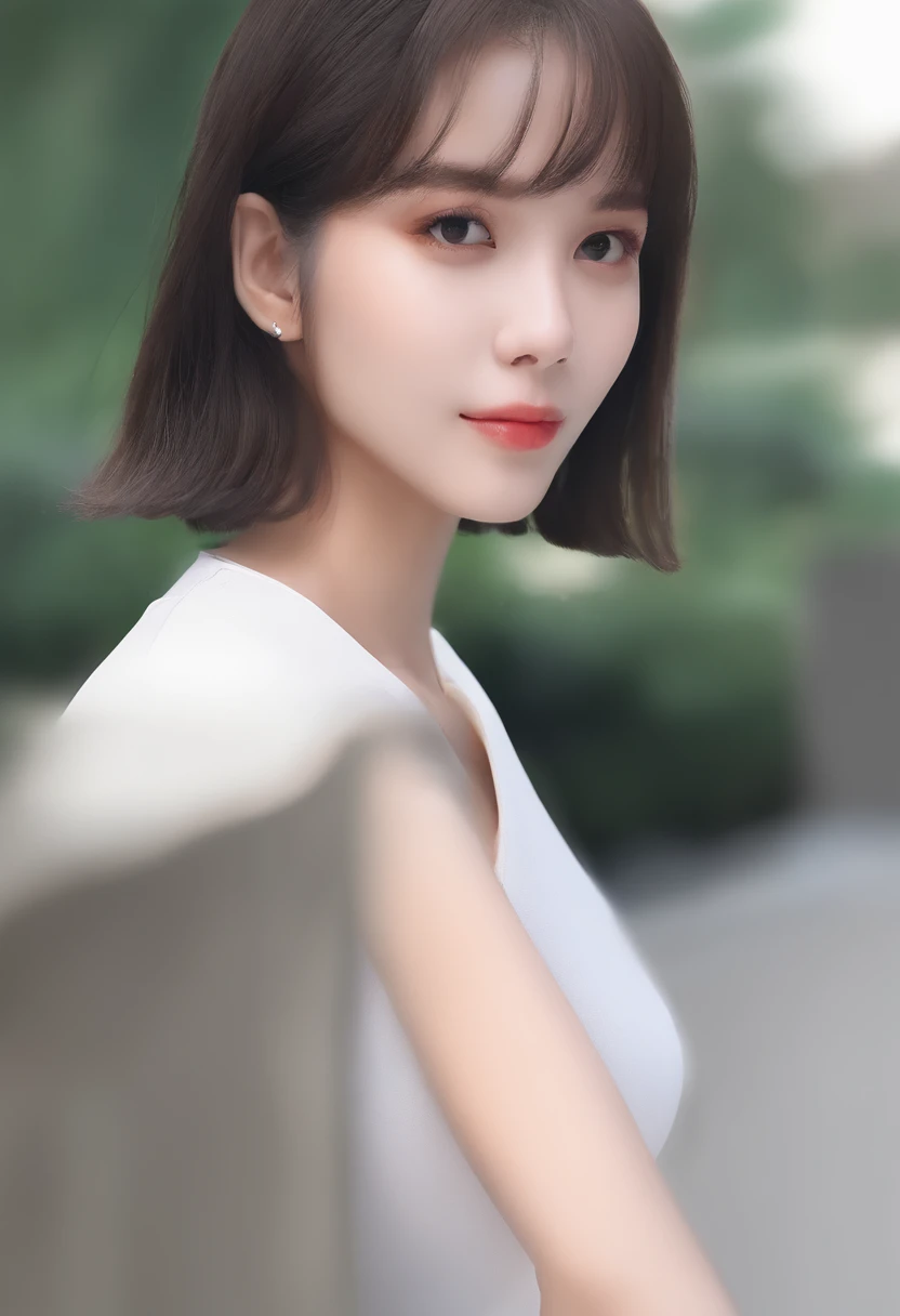 Best quality, illustration, Ultra-detailed, finedetail, A high resolution, 8K wallpaper, Perfect dynamic composition, Beautiful detailed eyes, Long-sleeved knit,Shoulder extension,bob hair, small boobs, Natural color lips, Random and sexy pose,Smile,20 years girl,Riman,kawa,Emphasis on the chest