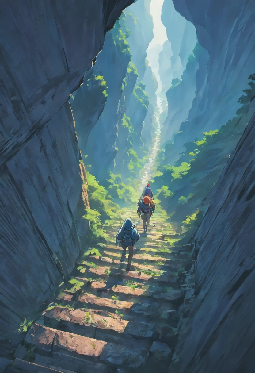 Climbers climbing mountains Bad weather、Becoming anxious