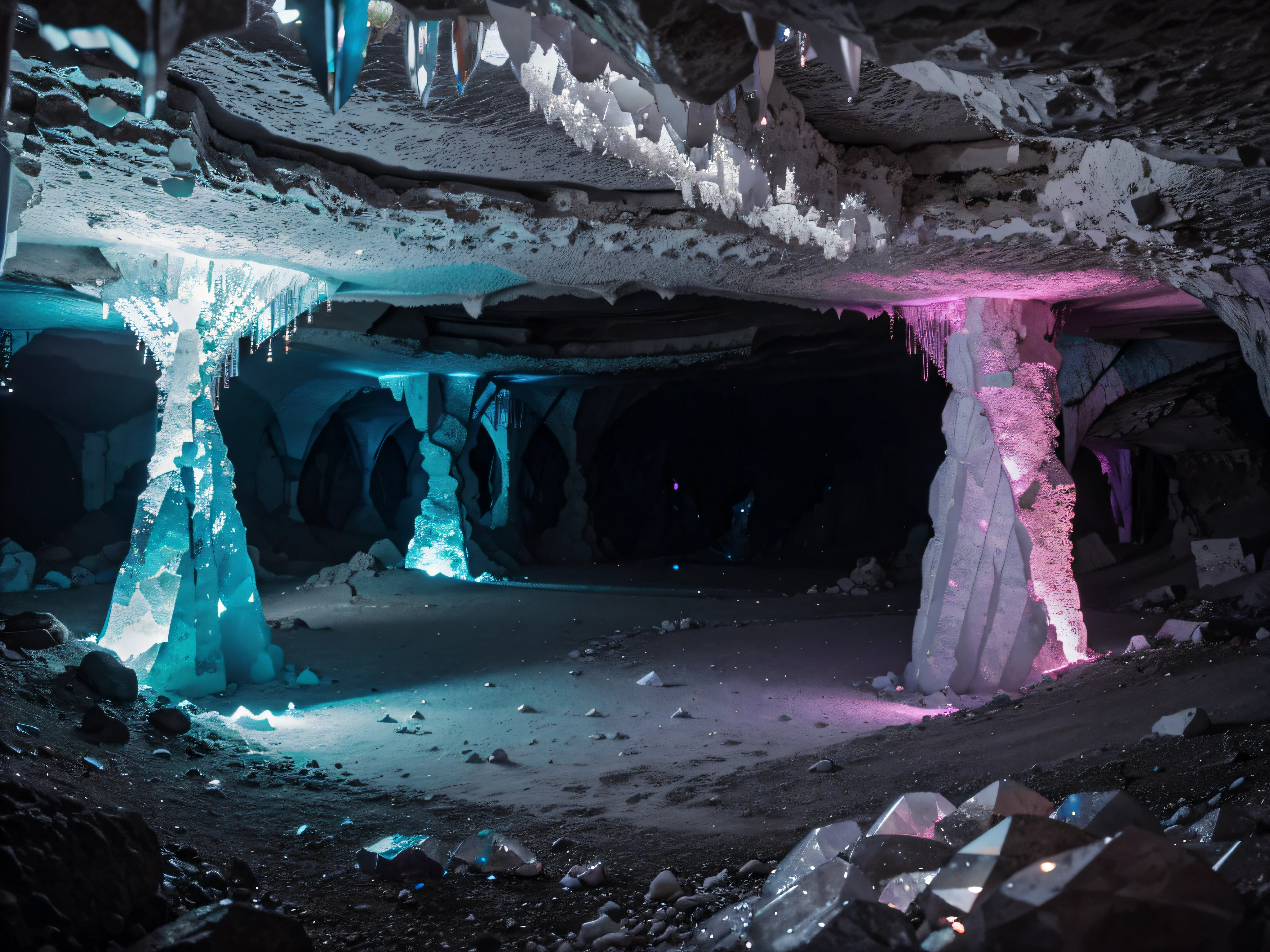 Crystal Caves: Caves adorned with colorful crystals, reflecting a mesmerizing play of light.