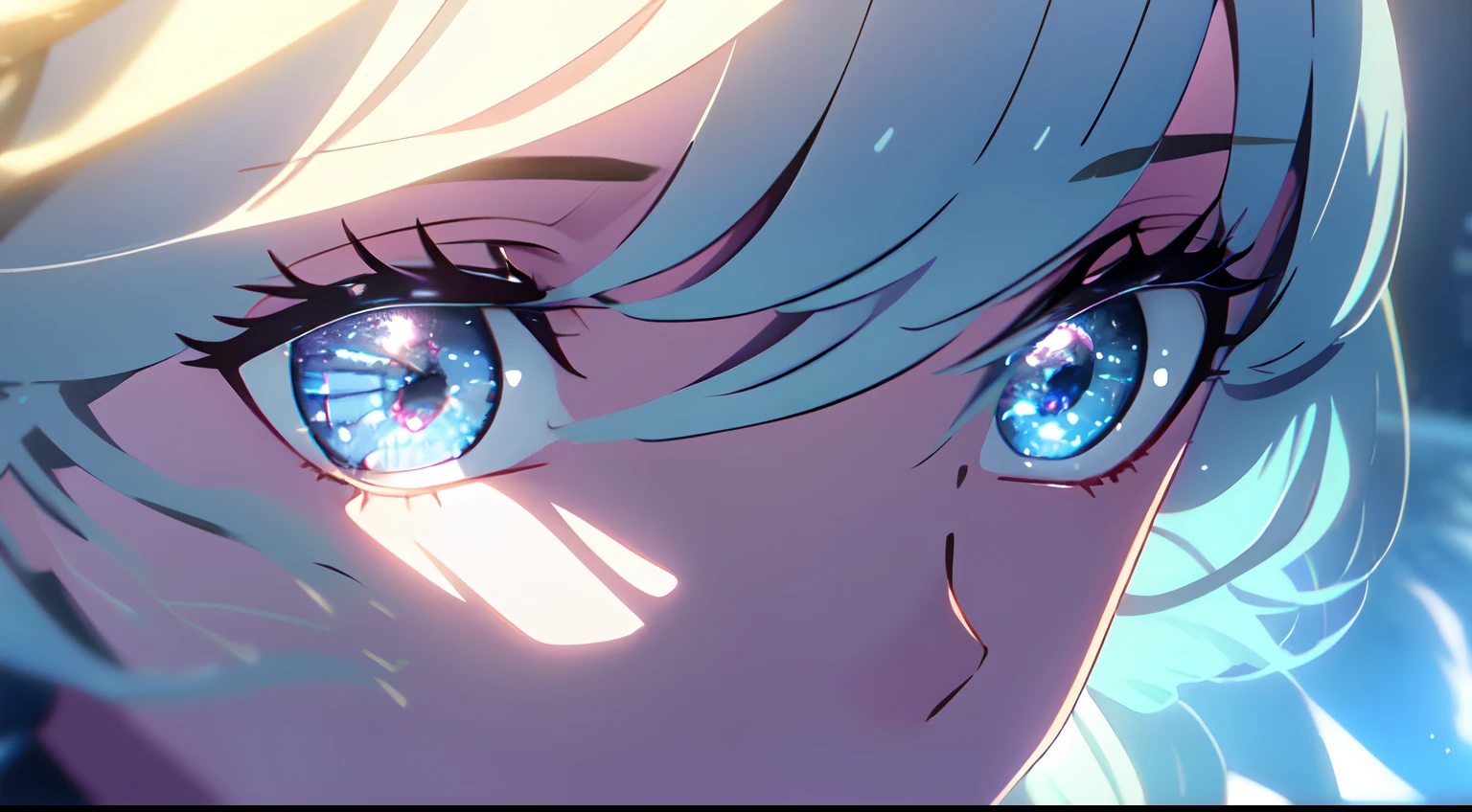 masterpiece, best quality, Eyes, (detailed eyes), (light blue eyes), (beautiful eyes), close up, (sky blue eyes), white hair