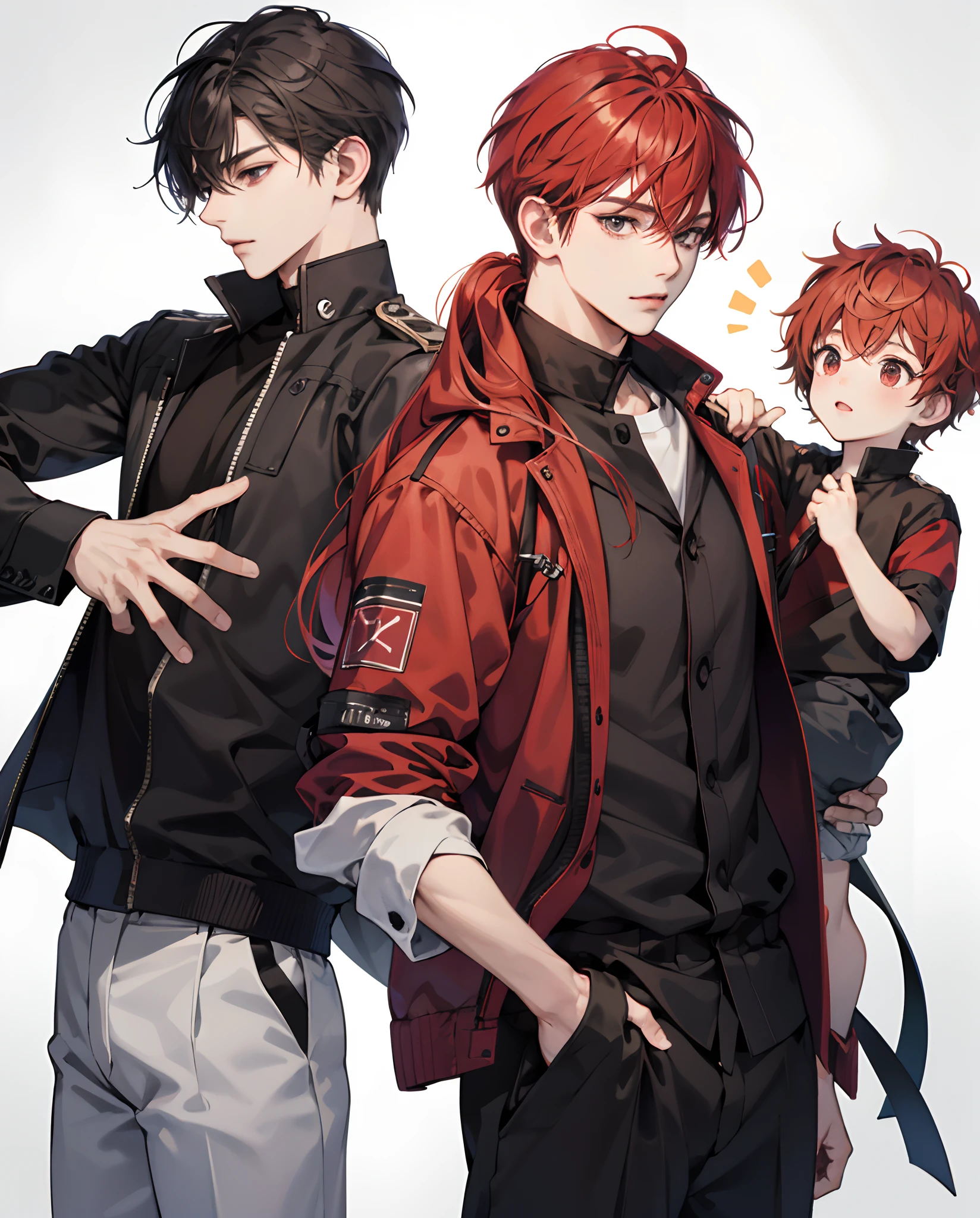 simple illustrations male child Shota Chimi Chara Red-haired Bundling The long-haired