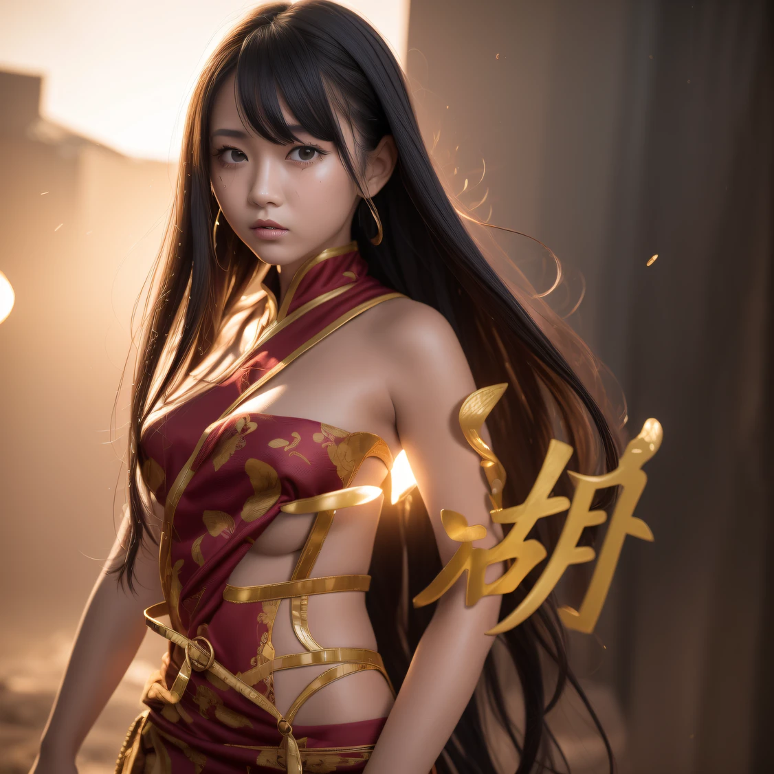 (From the side Side), Small breasts, Side Chest, (Flat chest), (Drooling), (Wet), (Expressionless), (Tears), Looking_at_peeping at the viewer, fashionable beautiful beautiful beautiful girl, Gentle and attractive Chinese beautiful girl, 10 years oldexy collarbone, charming oval face, Double eyelids, Smart Peach Blossom Eyes, Pink lips, Small nose, Bare shoulders, Focus on the face, Close-up of chest, hyper HD, Super detail, Fresh and impressive,CG blockbuster,Asian women pose in colorful bikinis, photorealistic anime girl rendering, detailed face of a asian girl, 3 d anime realistic, Smooth anime CG art, Realistic. Cheng Yi, Realistic anime 3 D style, render of a cute 3d anime girl, Rendu portrait 8k, 3 D rendering character art 8 K, Kawaii realistic portrait,(((Wear thick gold-framed reflective sunglasses))) (Linen batik scarf), Angry fighting stance, looking at the ground, Batik linen bandana, Chinese python pattern long-sleeved garment, rainbowing(Abstract propylene splash:1.2), Dark clouds lightning background,废墟(realisticlying:1.4),Black color hair,Flour fluttering,Telephoto lens high, A high resolution, the detail, RAW photogr, Sharp Re, Nikon D850 Film Stock Photo by Jefferies Lee 4 Kodak Portra 400 Camera F1.6 shots, Rich colors, ultra-realistic vivid textures, Dramatic lighting,8K quality, Girls,Backstreets, Dark clouds lightning background(realisticlying:1.4),Black color hair,, RAW photogr, Sharp Re, Nikon D850 Film Stock Photo by Jefferies Lee 4 Kodak Portra 400 Camera F1.6 shots, Rich colors, ultra-realistic vivid textures, Drama light film CG society。,,Tropical canyon battle scene、Chinese big breasts、Vintage trench coat、three kingdom、ember、100 people、Faraway view、intense battles、high detal、masuter piece、NSFW,Multi-layered long-sleeved gauze garment,Quick-dry vest,Colorful cotton and linen sweater,Red and black snake cloak cloak,Doomsday ruins(废墟)Climb the streets(Armageddon)eyes filled with angry,He clenched his fists