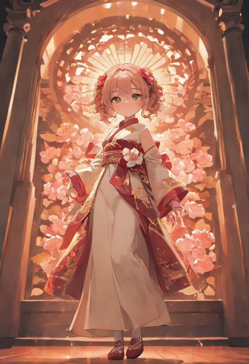 cinematic angle,( cute female child,anatomically correct,full body,Masterpiece camellia,Masterpiece Hanfu,smile),(illustration,paper art,a 3D render),(extremely colorful, Best quality, high detailed, Masterpiece, Cinematic Lighting, 4K, Chiaroscuro)
