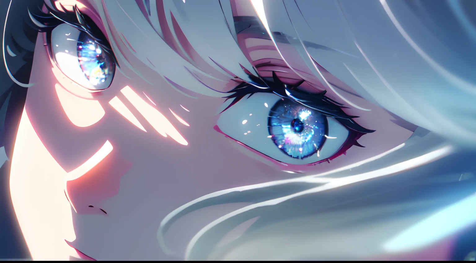 masterpiece, best quality, Eyes, (detailed eyes), (light blue eyes), (beautiful eyes), close up, (sky blue eyes), white hair
