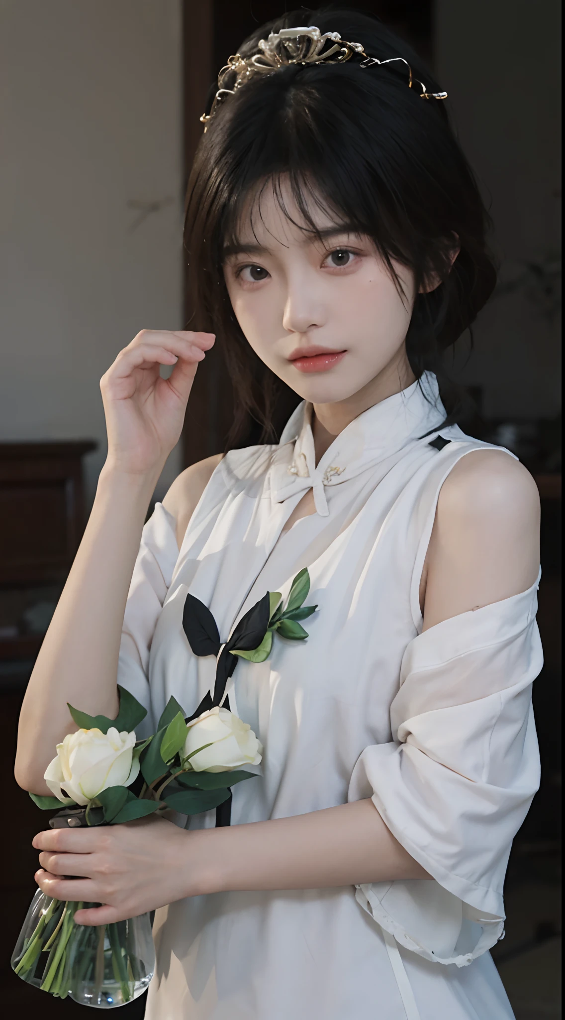 8K,best qualtiy,tmasterpiece,超高分辨率,(真实感:1.4),offcial art,Stunning character art,RAW photogr,(True skin texture:1.3),(filmgrain:1.3),1个Giant Breast Girl,Beautiful eye and face details,tmasterpiece,Best quality at best,closeup cleavage,full bodyesbian,looking at viewert,Daogu,Taoist temple background,Taoist costumes,Ray traching