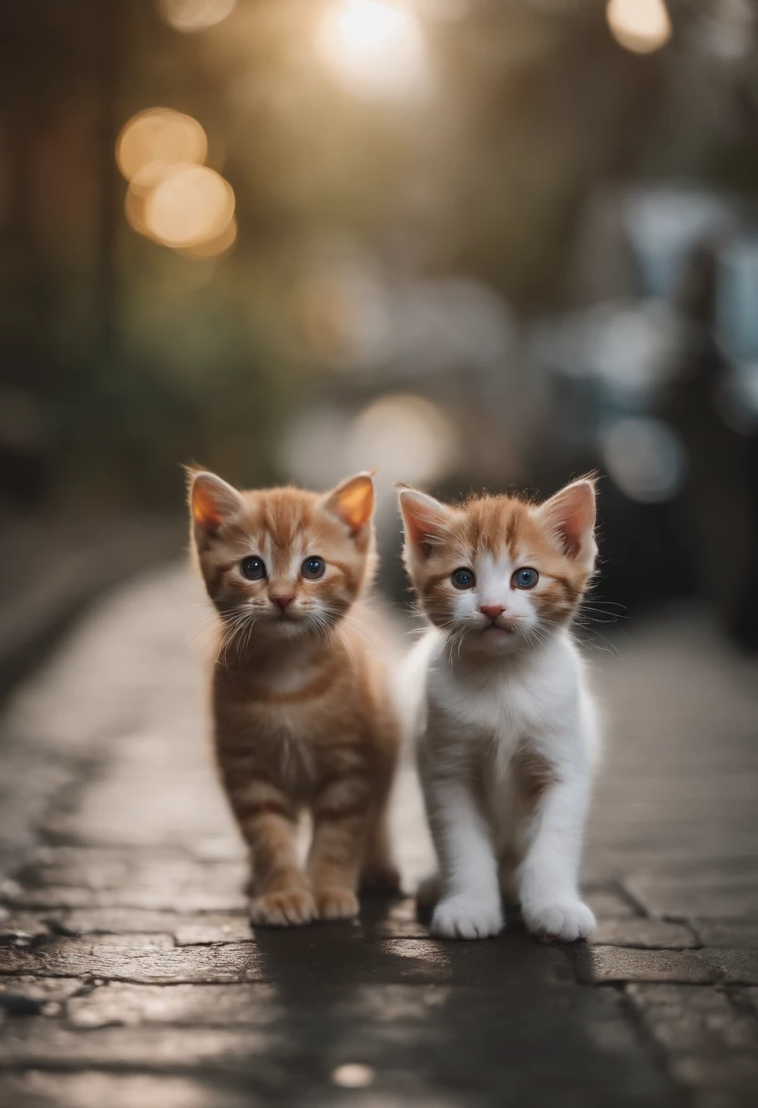 I have two little kittens, a cute little cat, cute kittens, Cutest, Incredibly cute, Adorable and cute, And cute and lovely. They are walking down the street with backpacks, Walking together, commute, Proudly walk down the street, And the cat is walking. They are cute in the style of 🍂 and 🍁, Adorable and cute, Cute and adorable, oh, nice and cute. They are known as real-life Tom and Jerry.