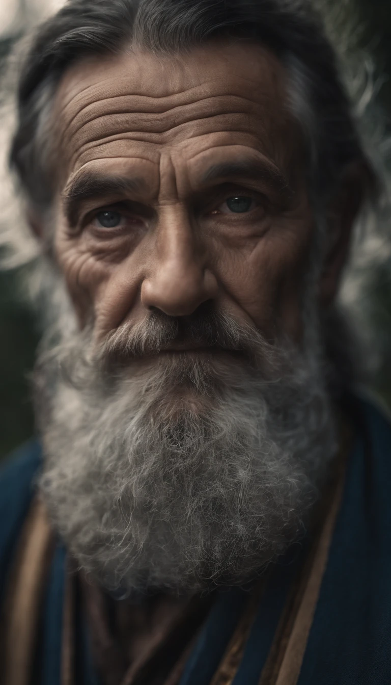 A portrait of a wizard, bearded, wrinkled, weathered, with piercing eyes, detailed face, high details, photography, natural light, Nikon D850, 50mm, f/1.4
