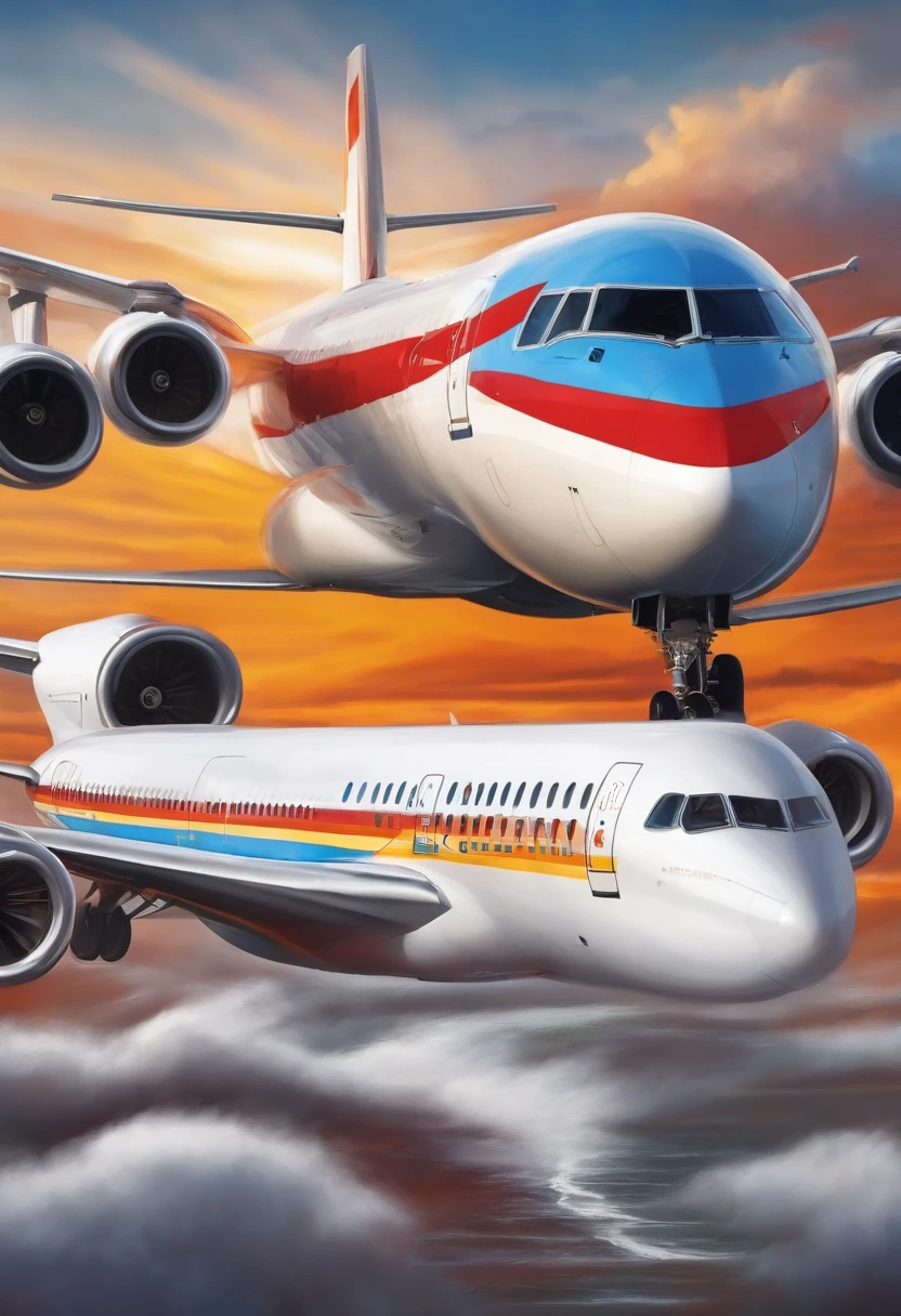 Colorful drawing of a modern Iberia plane bathed in white paint, va chorreando gotas que caen hacia el suelo. El avion aparece completo en la imagen, no se corta la imagen.