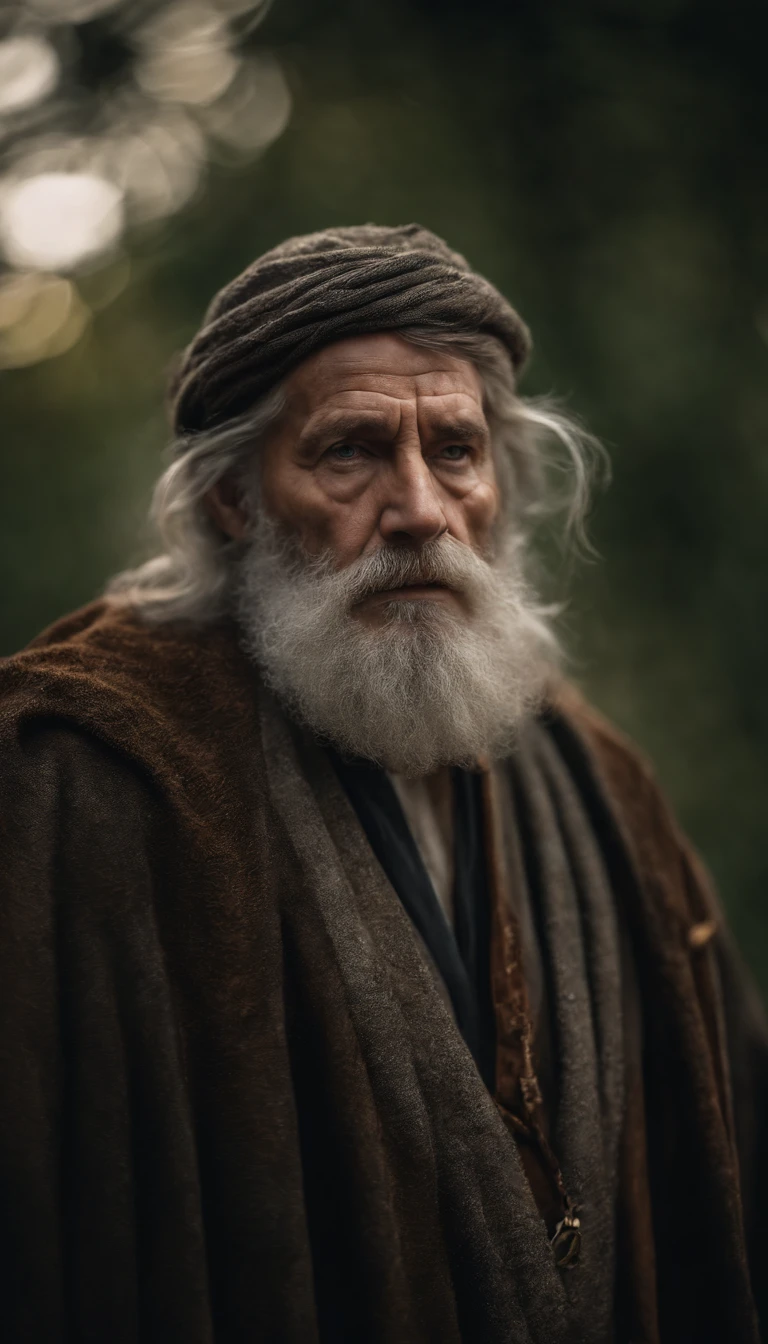 A portrait of a wizard, bearded, wrinkled, weathered, with piercing eyes, detailed face, high details, photography, natural light, Nikon D850, 50mm, f/1.4