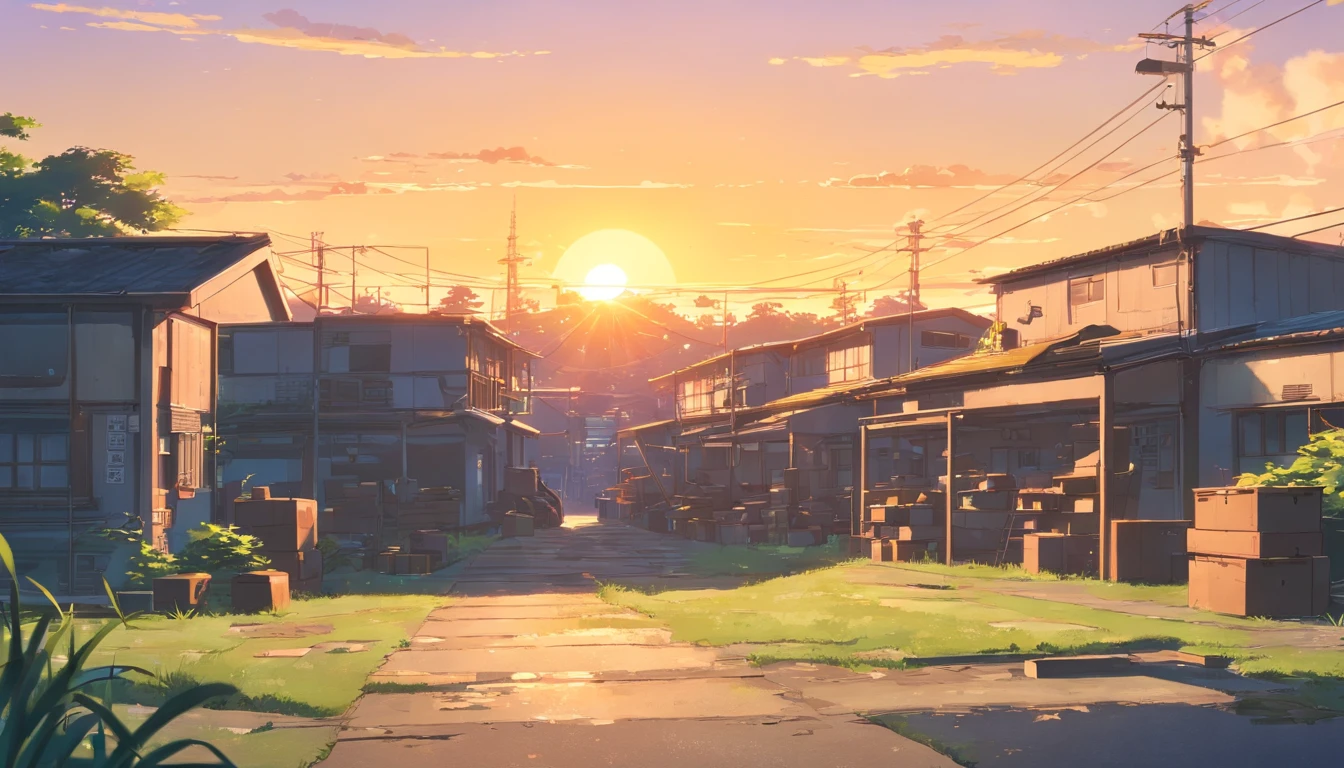 (main subject) A picturesque school junkyard at sunset

(texture) with a (masterpiece:1.2) level of detail and (best quality) resolution

(additional details) featuring lush bushes surrounding the junkyard and scattered paper bags on the ground

(art style) in a photorealistic style

(color tones) with warm tones and vibrant colors to accentuate the sunset atmosphere

(light) illuminated by the warm, golden light of the setting sun, casting long shadows on the surroundings.