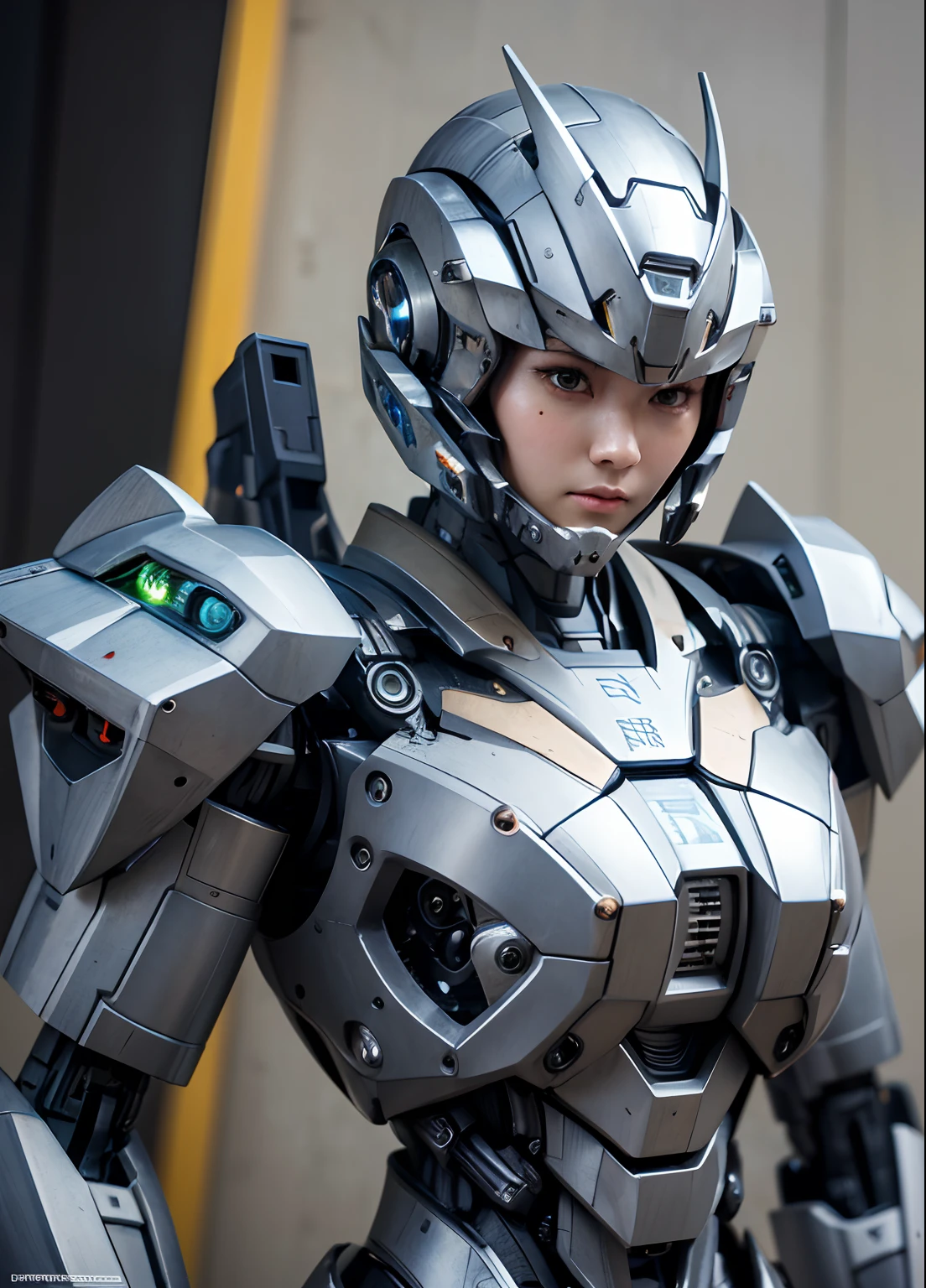 Textured skin, Super Detail, high details, High quality, Best Quality, hight resolution, 1080p, hard disk, Beautiful,(War Machine),beautiful cyborg woman,Mecha Cyborg Girl,Battle Mode,Girl with a Mecha Body,She wears a futuristic war machine weapon mech