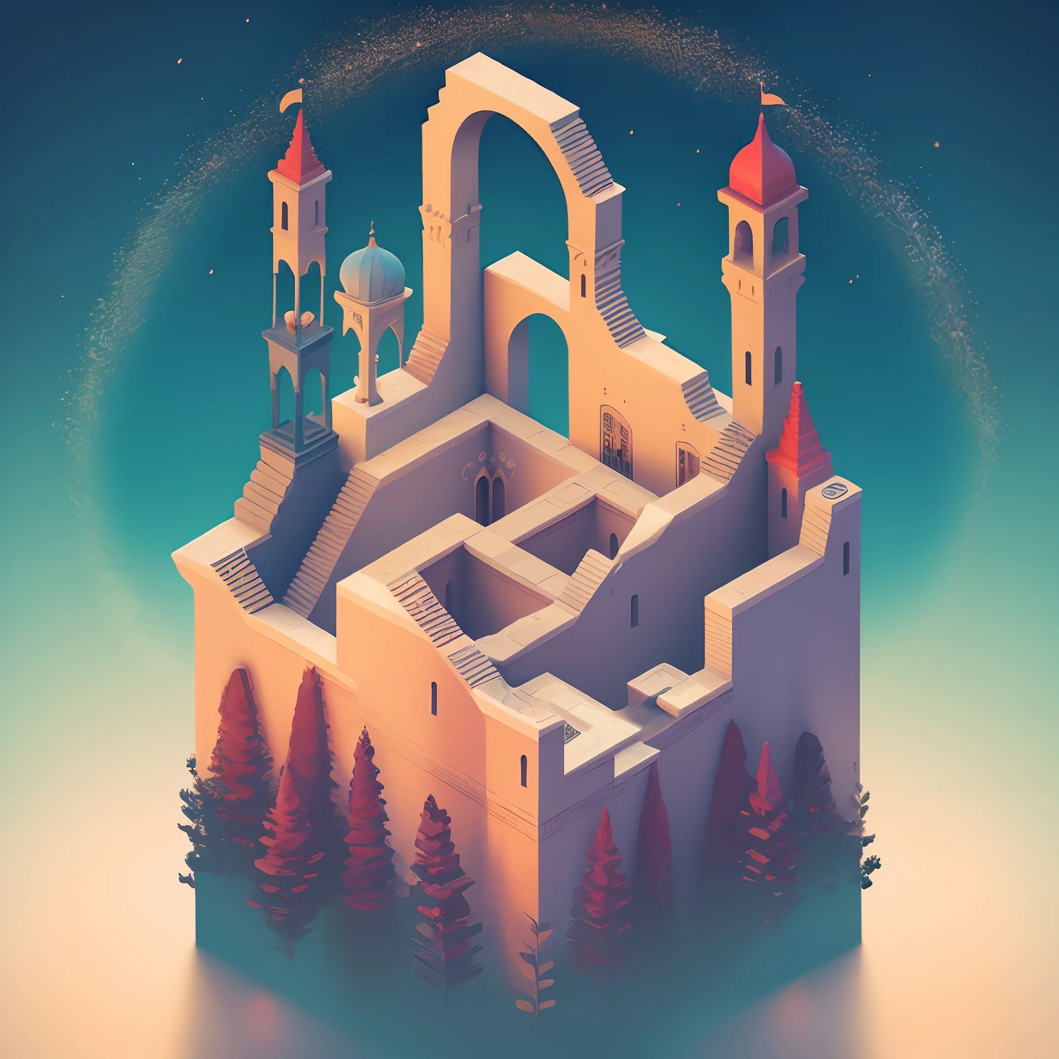 tmasterpiece,monument valley,geomerty