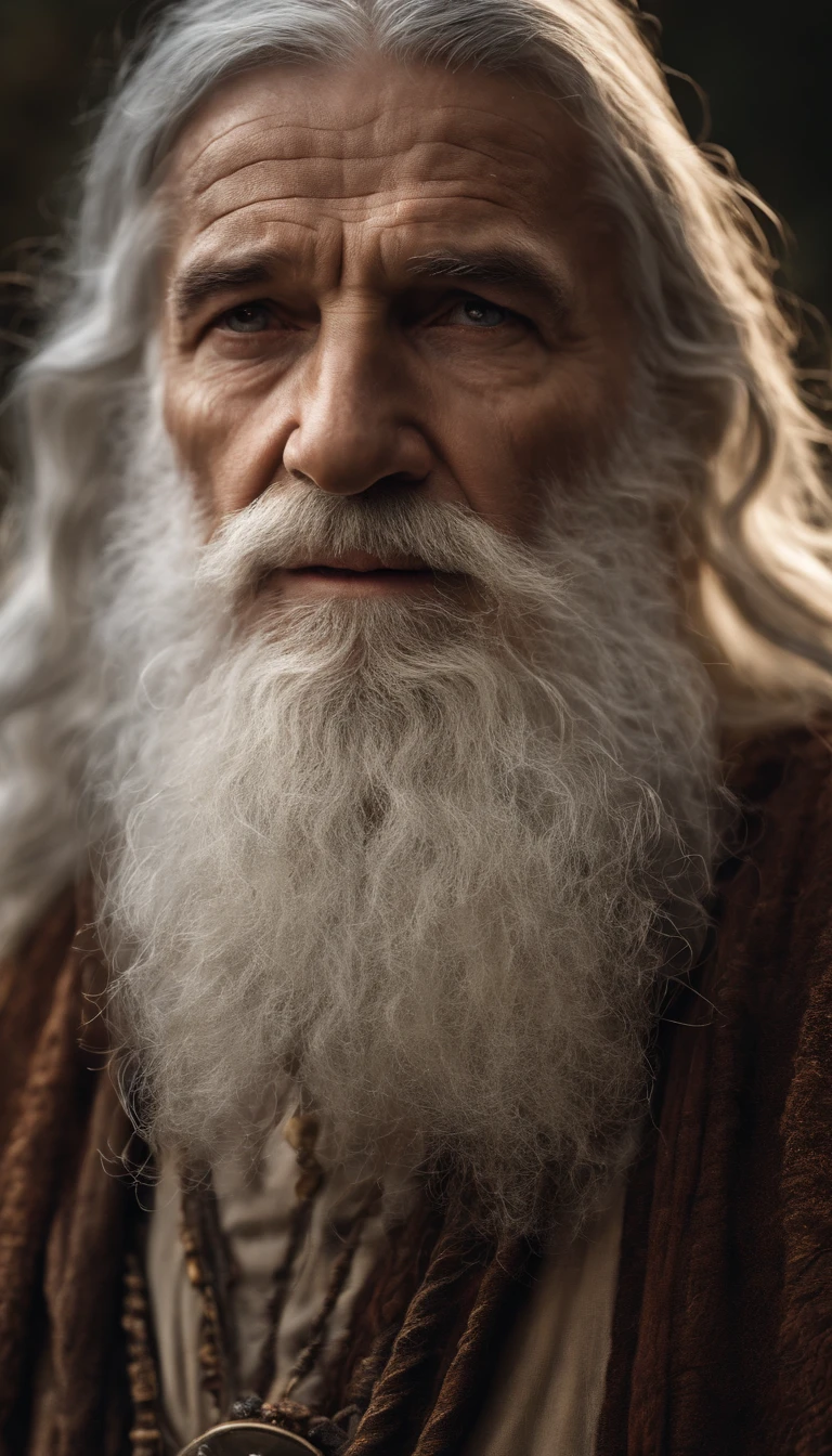 Old man, long white beard, prophet Methuselah, biblicalphotorealistic, 8k, super detail, accurate, best quality.