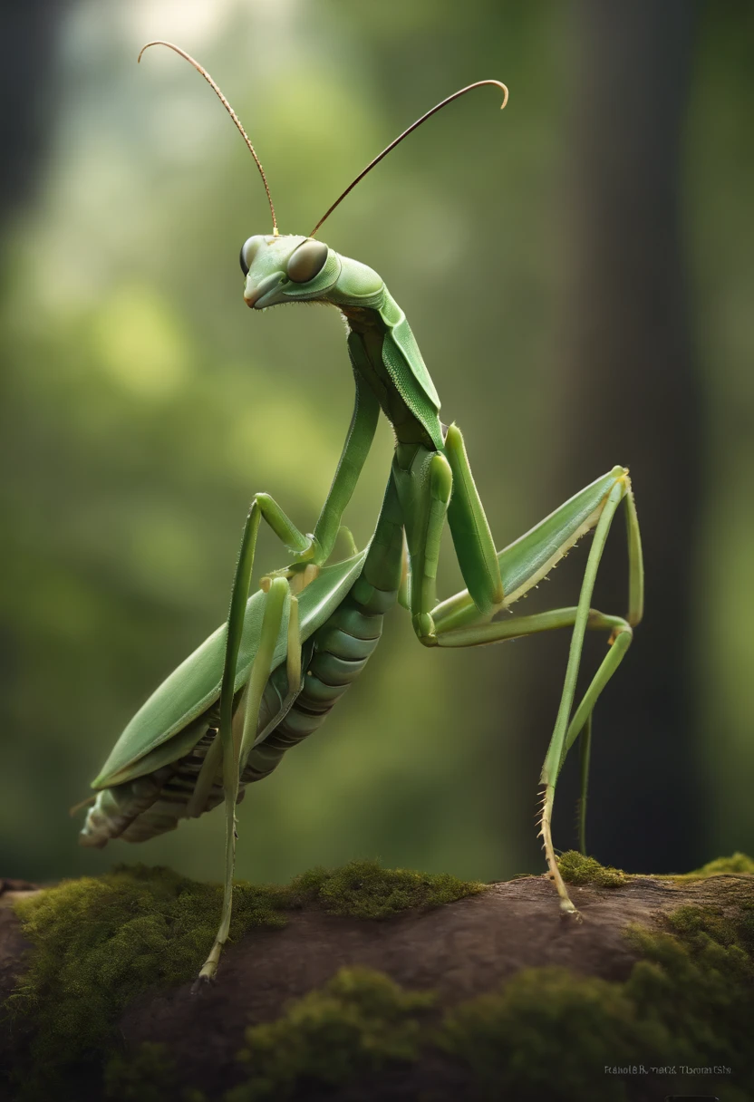 Tratric Mantis,Short,Mantis Sleeve,Solo, 1girl in,Full body,Sitting,Forest background,masutepiece,Solo,Beautiful detailed eyes,finely detail,Detailed face,Vivid Color,5 fingers,Finely detailed,Hyper Detailed,Detailed hand,8K,finely detailed beautiful eye,High resolution illustration,Best Quality,
