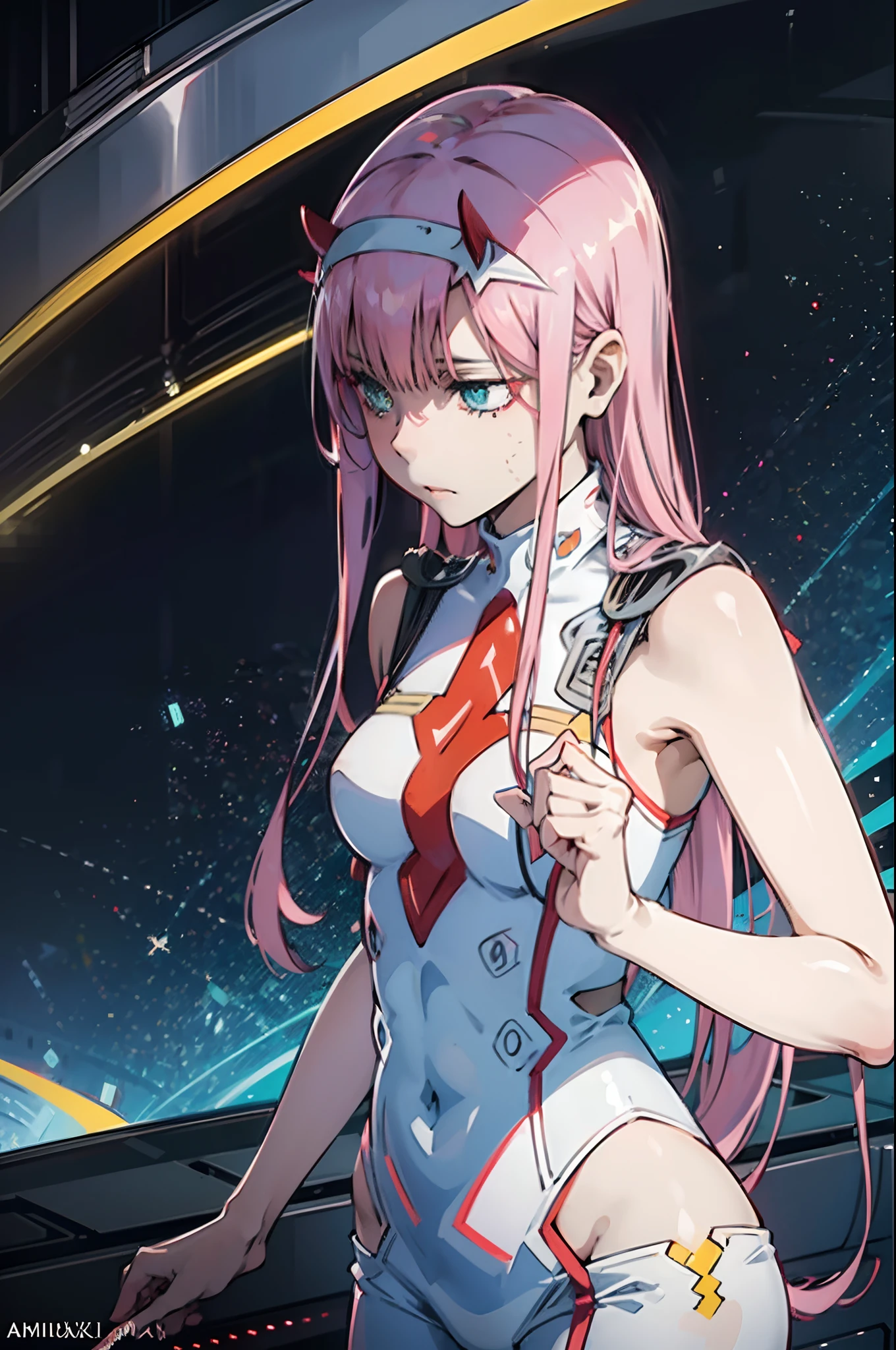 zero-two / Darling in the Franxx ] is wearing a mask, loish |, by Kamisaka Sekka, loish art style, a beautiful art illustration, digital art in pixiv, anime illustration, colorful illustration, supernatural art style, strange and dark art style, trend anime art, digital anime illustration, tumblr, by Yanagawa Nobusada