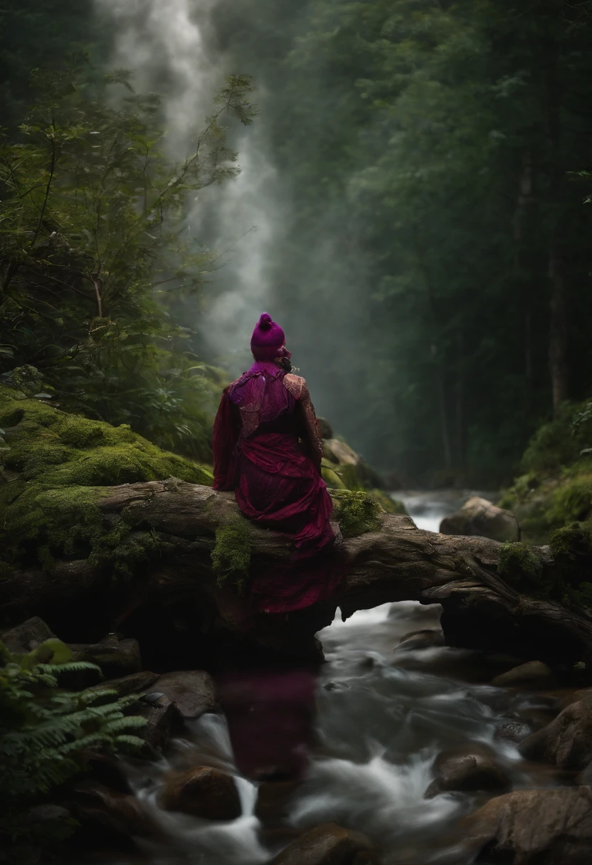 A powerful outdoor mage manipulating water magic while riding a giant purple serpent. mystical atmosphere, saturated colors, dynamic composition, Sony A7S III camera, Fujifilm Velvia 100 film, 85mm lens, bokeh effect, J.K. Rowling, J.R.R. Tolkien, George R.R. Martin, Alexander McQueen, Gucci