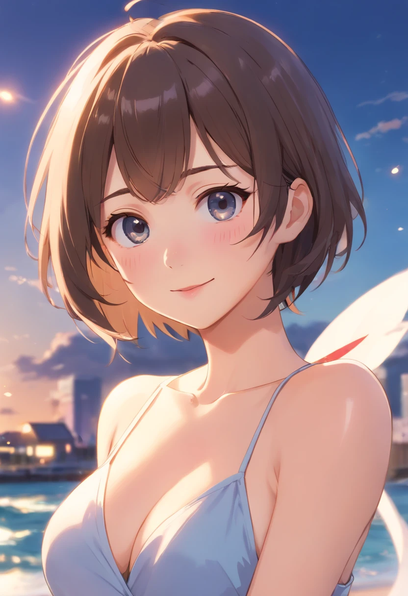 SeaArt Bot Variations 13:44:05 ((Masterpiece, Best Quality, High Definition)), 1 Girl, (Photorealistic: 1.4), Solo, White Background, Pure White Background, Mouth Closed, Happy Smile, Happy Smile, Pretty Black Hair, Short Hair, Big Eyes, Clear Double Eyelids, Eyelashes, Ears Out, Long Neck, Absolute Area, Skirt, ((Face Close-Up) ), (draw all head, shoulders), 19 years old, attractive proportions, shiny skin, clean collarbone, face in golden proportions, perfect face, tearful mole, mole on chest, bangs, clean bangs, lip gloss, thin lips, white skin, naked, big breasts