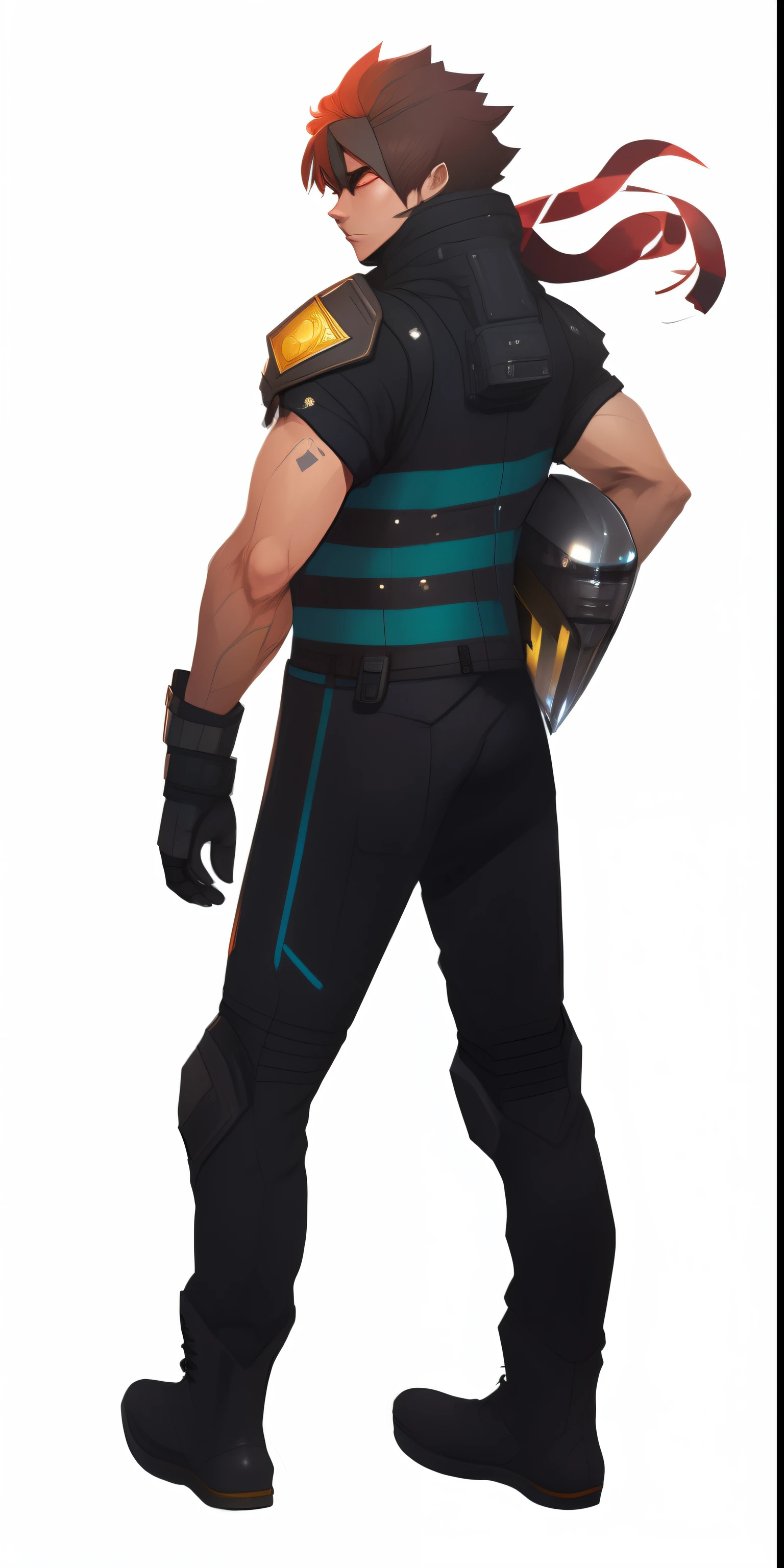 Close-up of a person with a helmet and jacket, Raytrace concept art, Male Police Character Design, Detailed full-body concept art, Male Police Character Design!!, official concept art, ( ( Character concept art ) ), Concept Artist Ryan Glitter, Character art close-up, Man-Man Character Art, Inspired by Ryūsei Kishida, commission for high res