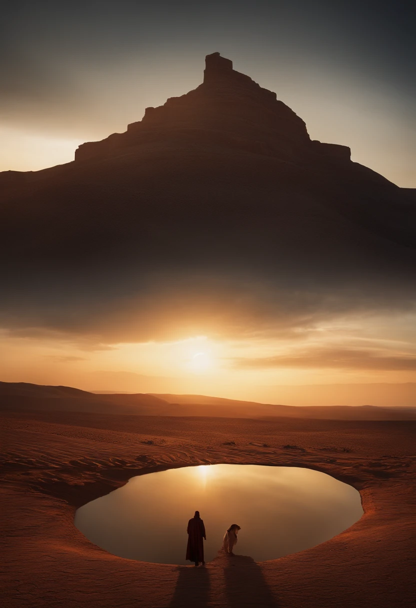 "Generate a cinematic image that captures the essence of the 'mark of Cain'. The scene is shrouded in an atmosphere of mystery and symbolism. En primer plano, vemos la mano de un hombre en la penumbra, y en la palma de su mano, una marca misteriosa, Similar to a scar or an engraved symbol. La marca emite una tenue luz roja, que contrasta con la oscuridad circundante.
En el fondo, An arid and desolate landscape is on the horizon, Like a desert or a barren plain, representing the banishment of Cain. The sky is dark, But it's illuminated by a single beam of light that highlights the brand in the hand.
The composition of the image creates a sense of tension and mystery, mientras que la marca en la mano se convierte en el punto focal de la escena. Lighting and contrast highlight the symbolism of the story and the emotional charge of Cain's brand.
The image captures the duality of branding as punishment and protection, and evokes a profound reflection on the biblical myth. You can adjust the details according to your preferences and needs for the creation of the image."