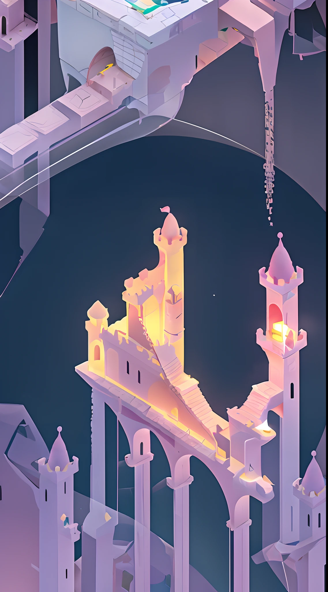 tmasterpiece，monument valley，(Extremely detailed floating city:1.3), ((1 detailed mirage castle floats on it
cloud)and(Detailed buoy spire illusion, Detailed floating clock tower
fantasy)and(Highly transparent mirage)and(Detailed view of the base
Mirage Castle)),Ultra-detailed,extremely detailed and beautiful, Sky and white
Cloud and sunset glow background,Ultra-fine bird, (Floating city in bloom, Floating petals, A garden in bloom in the sky, Many vines on the wall:1.2)
(Girl inside the floating city:1.3), (1 girl away from the camera:1.2), (Ultra-wide angle
lens), (back), Behind the head, Holy light, White dress, (full bodyesbian), Bare feet, (Backless dress), Solo