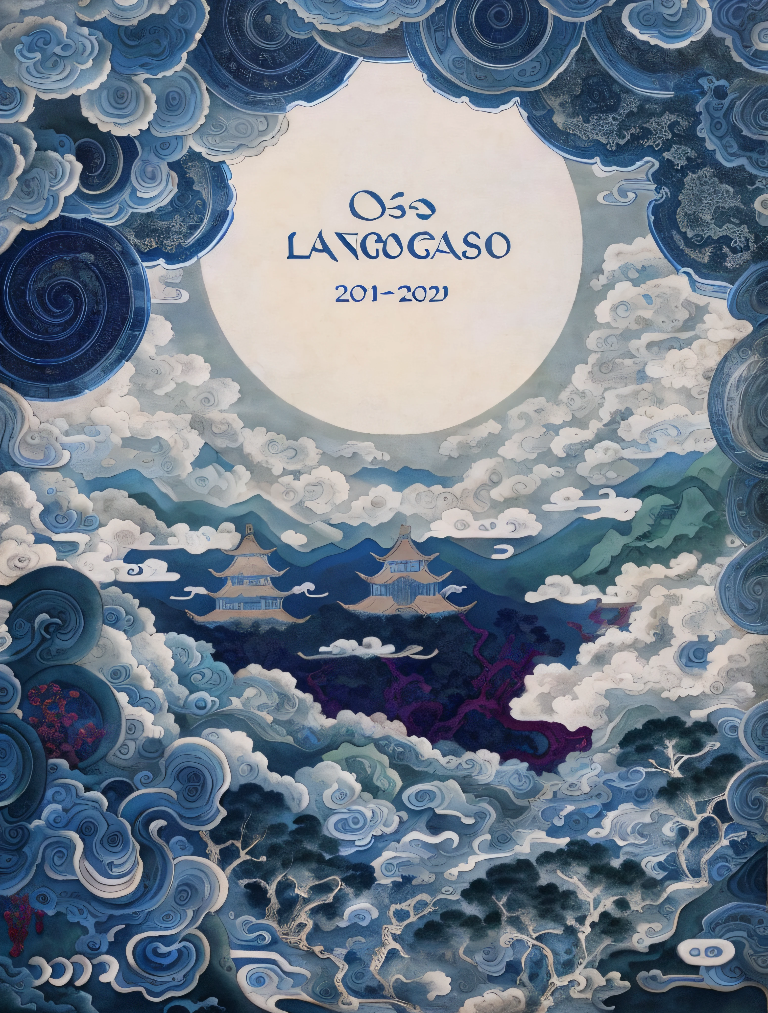 Close-up of poster with sky and clouds, Chinese landscape, Landscape art, lanscape, Rand Cape, 2022, 2 0 2 2, Album art, China, landscape, 2 0 2 3, 2023, original and creative landscape, artwork of a, Year 2 0 2 2, Classical landscape painting, inspired by Zhang Zongcang