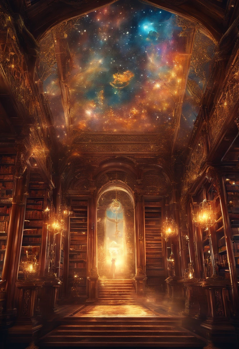 An ancient Library where books are flying, magical, (((masterpiece))), ((best quality)), realistic, 8k, ultra-detailed