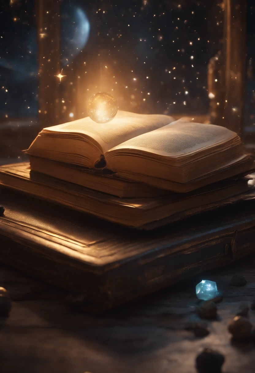 Miniature sci-fi world coming out of open book,stars,, detailed_fantasy_background, hyperdetailed; Kim Keever Antoine Collignon Wadim Kashin Tim Burton Peter Mohrbacher, realism; incredible composition; dynamic_lighting; meticulously composed concept art, masterpiece, digital illustration, Reflections, constellation, Greg Rutkowski, WLOP, ultra quality, CGSociety, color depth, space background