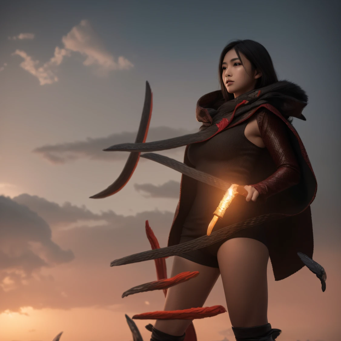 CG Giant Secret Realm，Asian women pose in colorful bikinis, Realistic secret manga girl rendering, detailed face of a asian girl, Realistic in the secret world, Smooth CG art, Realistic. Cheng Yi, Realistic secret style, A lovely secret rendering, Rendu portrait 8k, Render character art 8 K, Kawaii realistic portrait， （Linen batik scarf）， Angry fighting stance， looking at the ground， Batik linen bandana， Chinese python pattern long-sleeved garment，Uncharted（Abstract propylene splash：1.2）， Dark clouds lightning background，废墟（realisticlying：1.4），Black color hair，Flour fluttering，Telephoto lens high， A high resolution， the detail， RAW photogr， Sharp Re， Nikon D850 Film Stock Photo by Jefferies Lee 4 Kodak Portra 400 Camera F1.6 shots, Rich colors, ultra-realistic vivid textures, Dramatic lighting，8K quality, Girls，Backstreets， Dark clouds lightning background（realisticlying：1.4），Black color hair，Uncharted， RAW photogr， Sharp Re， Nikon D850 Film Stock Photo by Jefferies Lee 4 Kodak Portra 400 Camera F1.6 shots, Rich colors, ultra-realistic vivid textures, Drama light film CG society，Tropical canyon battle scene、Chinese big breasts、Vintage trench coat、three kingdom、ember、100 people、Faraway view、intense battles、high detal、masuter piece、NSFW，Multi-layered long-sleeved gauze garment，Quick-dry vest，Colorful cotton and linen sweater，Red and black snake cloak cloak，Doomsday ruins（Uncharted）Climb the streets（Armageddon）eyes filled with angry，He clenched his fists