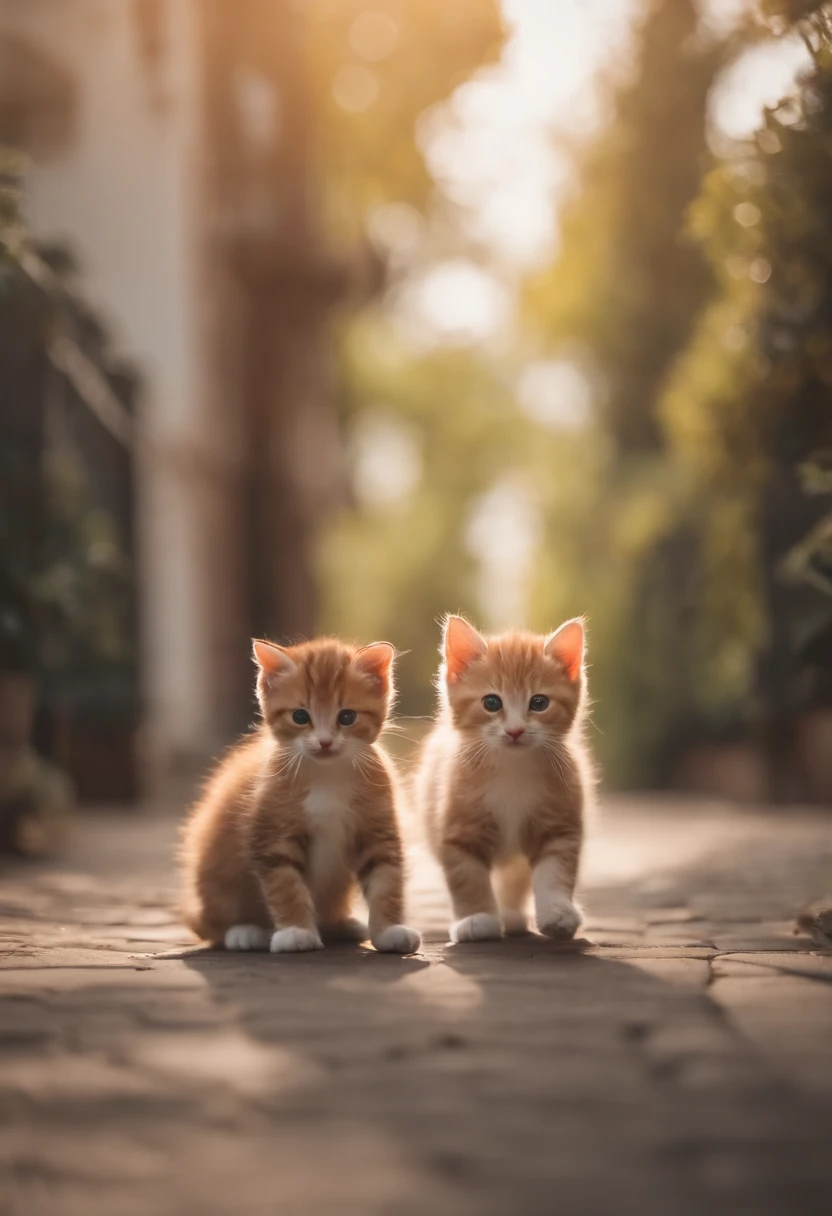 I have two little kittens, a cute little cat, cute kittens, Cutest, Incredibly cute, Adorable and cute, And cute and lovely. They are walking down the street with backpacks, Walking together, commute, Proudly walk down the street, And the cat is walking. They are cute in the style of 🍂 and 🍁, Adorable and cute, Cute and adorable, oh, nice and cute. They are known as real-life Tom and Jerry.
