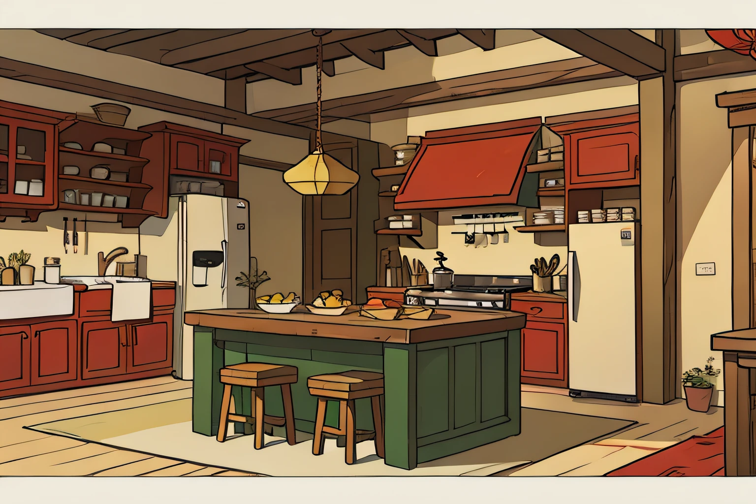 Kitchen scene from the Republic of China period