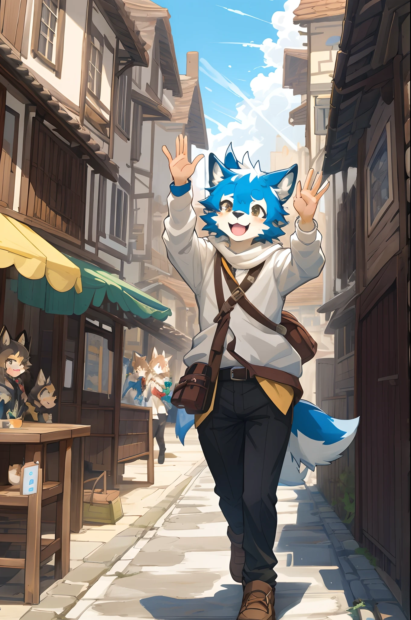 cover_page, super high resolution, detailed background, World Heritage Site, 6+boys, 6+girls, Happy, joyful, absurdres(Photos of solo travelers)(kemono, furry anthro),