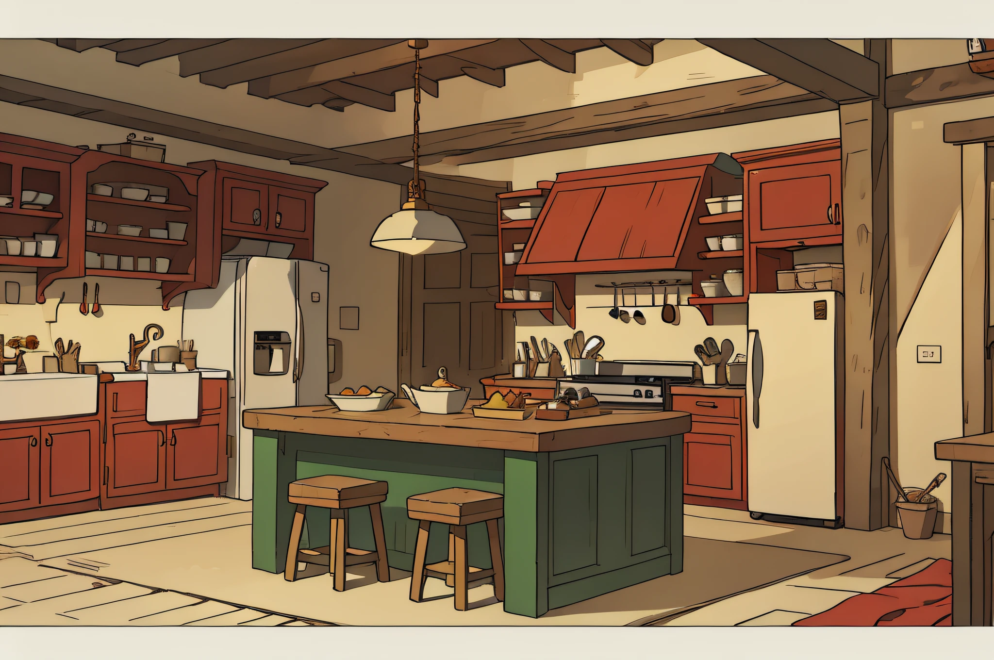 Kitchen scene from the Republican period
