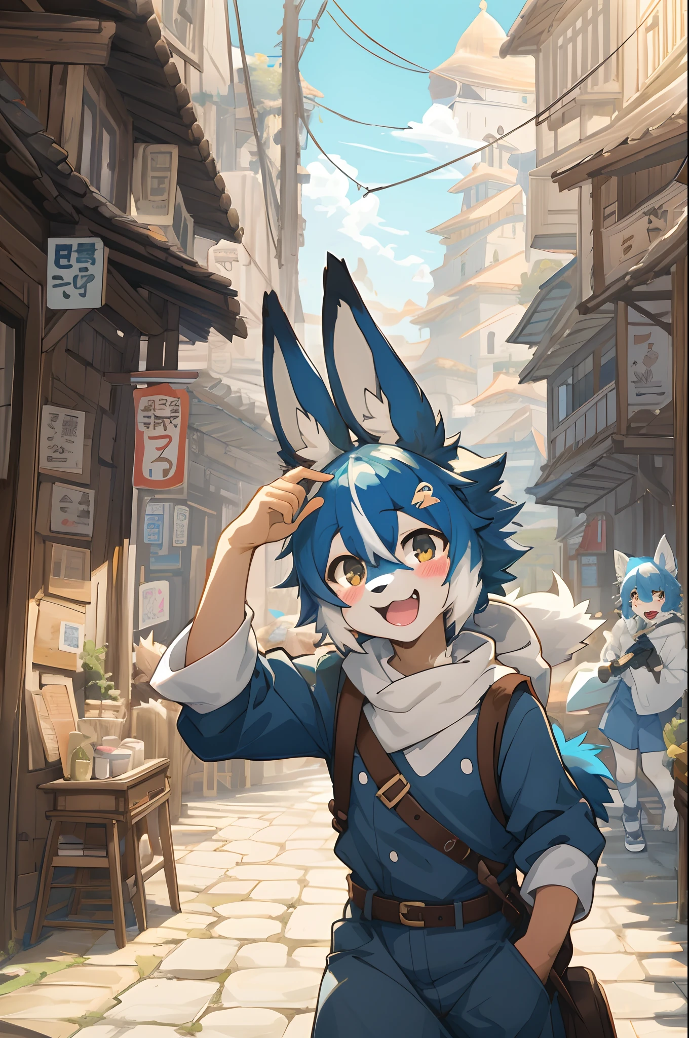 cover_page, super high resolution, detailed background, World Heritage Site, 6+boys, 6+girls, Happy, joyful, absurdres(Photos of solo travelers)(kemono, furry anthro),