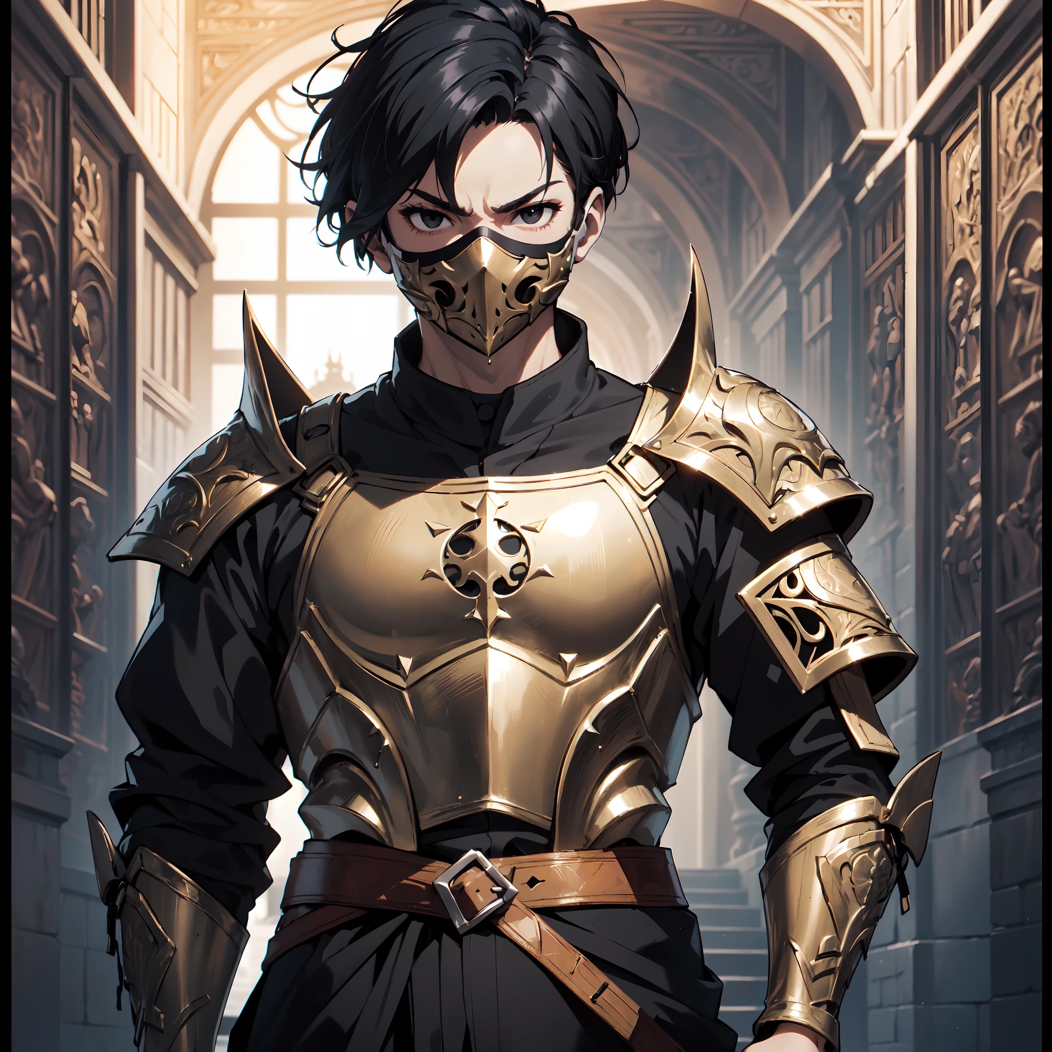 128K Ultra High Definition,
128K Ultra High Quality,
128K Ultra High Resolution,
Best Definition,
Best Quality,
Best Resolution,
Perfectly Detailed,
Perfectly Designed,
Extremely Detailed,
Extremely Designed,
Hyper Detailed,
Hyper Definition,
Hyper Quality,
Hyper Resolution,
Masterpiece,
(((Anime))),
Body Shot,
(((Boy))),
Handsome,
Muscular Body,
(((Black Short Hair))),
(((Black Eyes))),
(((Hyper Detailed & Perfectly Designed With Ultra High Quality Bronze Engravings & Jeweled Ninja Armor With Mask))),
(((Inside Of Medieval Royal Palace Background Scenery))),