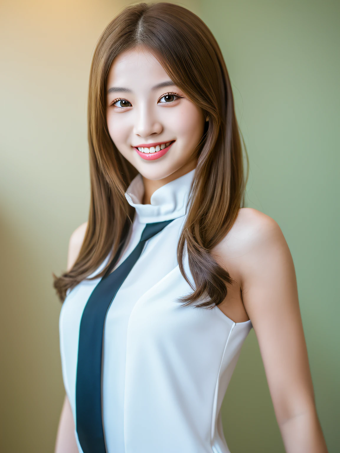 1 girl,light smile,full body,simple background,
​master piece,4K,8K,(​master piece,ultra high resolution:1.4),(​master piece,photo realistic:1.4),​master piece,detailed eyes,​master piece,detailed face,