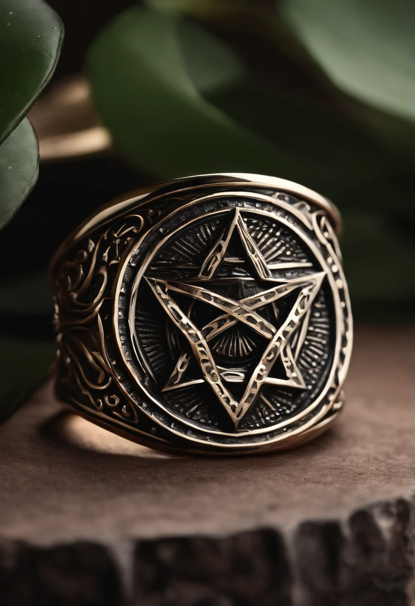 Metal rings,Stylish and simple,tmasterpiece,pentacle,Number 5,8K high-definition,Details