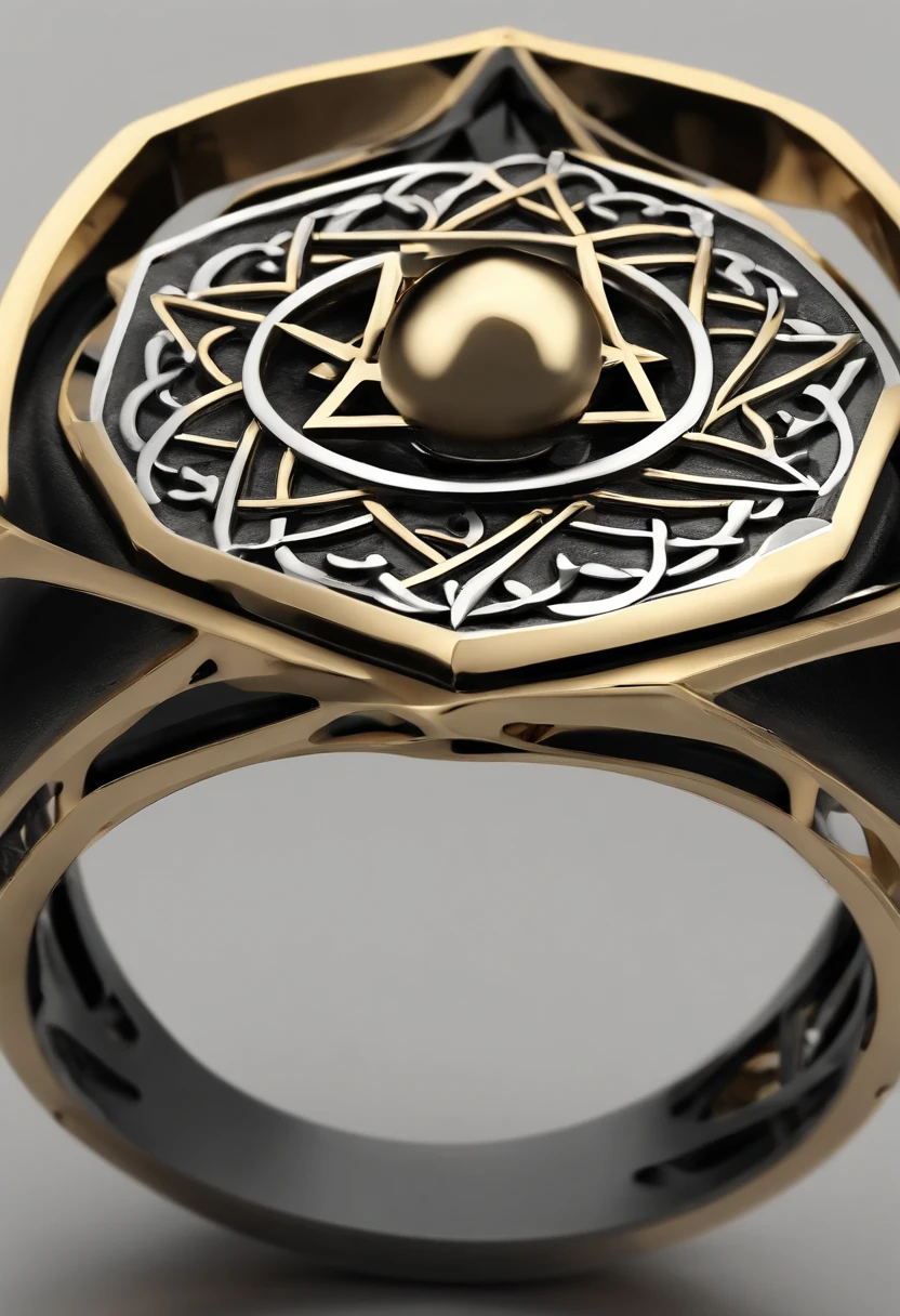 Metal rings，Stylish and simple，tmasterpiece，pentacle，Number 5，8K high-definition，Details