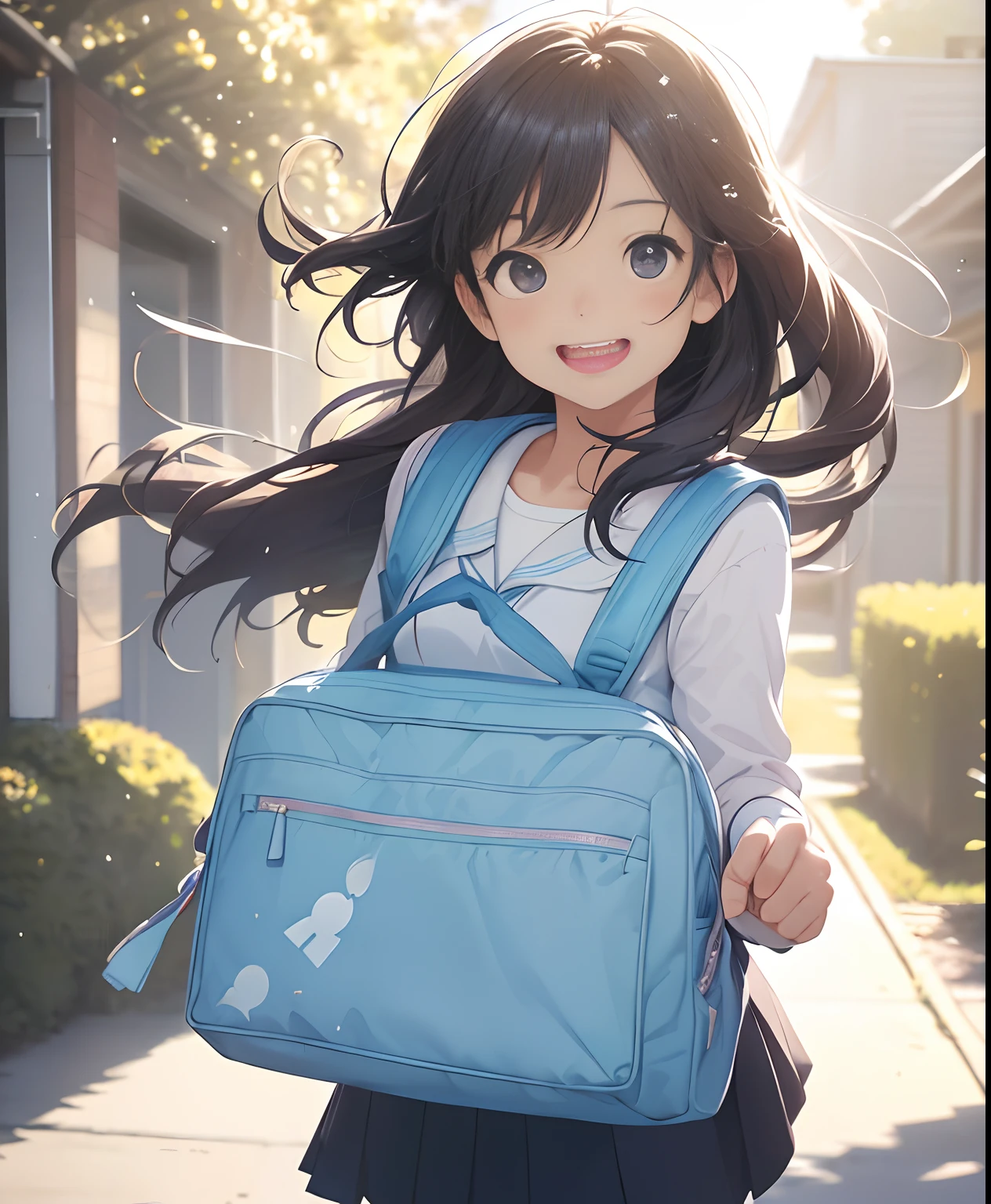 (On a bright spring day (day:1.0), under the clear blue sky (sky:1.0),
BREAK
a high school girl walks with her hair dancing lightly in the wind (hair:1.0). The image is softened at the edges, capturing the youthful and vibrant essence of the scene.
BREAK
Her smile, rendered in soft focus, illuminates the surroundings (smile:1.0) and her school bag symbolizes her passion for learning (school bag:1.0).
BREAK
Each stride she takes is full of energy (stride:1.0), and her light laughter rings through the air (laughter:1.7), encapsulated perfectly with the soft focus technique.
BREAK
The background is slightly blurred, emphasizing her in this springtime scene.
:1.2)