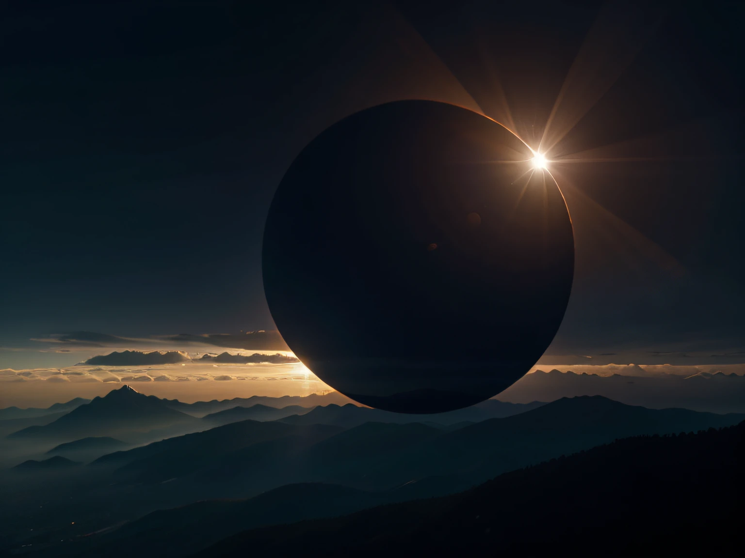 imagen lo mas real posible de un eclipse total, uhd, 8k