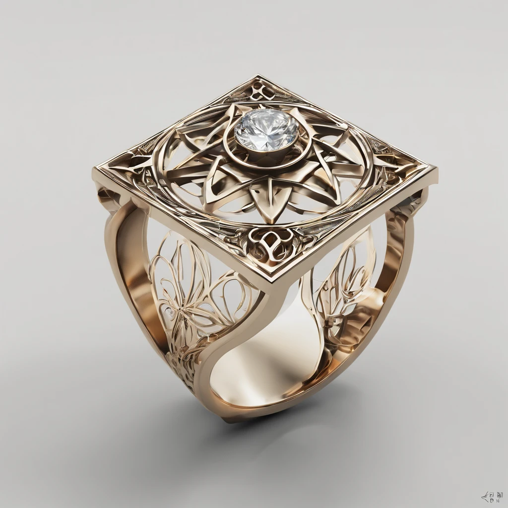 （（Ring minimalist design concept art）），(Ring art design,Pentagram pattern,Simple jewelry design,Art Nouveau,dynamic art,Contemporary art:1.45)，Bronze ring，（Ring concept blueprint），（（Wavy rings）），Engraved with a five-pointed star，（exquisite craft），Hemming，Natural sunlight，Shining Effect