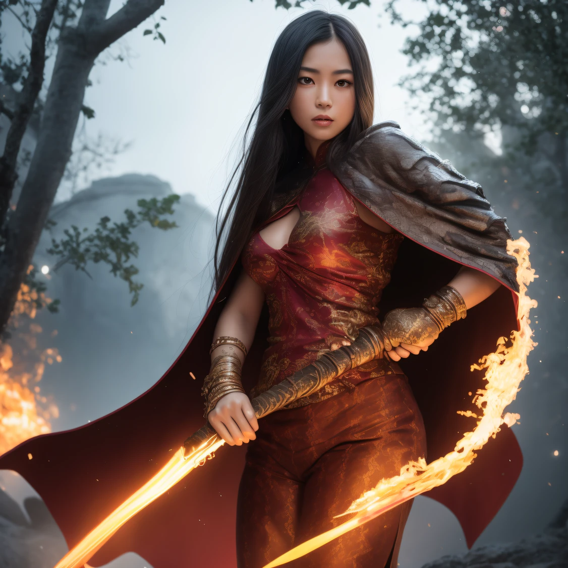 CG Giant Secret Realm，Asian women pose in colorful bikinis, Realistic secret manga girl rendering, detailed face of a asian girl, Realistic in the secret world, Smooth CG art, Realistic. Cheng Yi, Realistic secret style, A lovely secret rendering, Rendu portrait 8k, Render character art 8 K, Kawaii realistic portrait， （Linen batik scarf）， Angry fighting stance， looking at the ground， Batik linen bandana， Chinese python pattern long-sleeved garment，Uncharted（Abstract propylene splash：1.2）， Dark clouds lightning background，废墟（realisticlying：1.4），Black color hair，Flour fluttering，Telephoto lens high， A high resolution， the detail， RAW photogr， Sharp Re， Nikon D850 Film Stock Photo by Jefferies Lee 4 Kodak Portra 400 Camera F1.6 shots, Rich colors, ultra-realistic vivid textures, Dramatic lighting，8K quality, Girls，Backstreets， Dark clouds lightning background（realisticlying：1.4），Black color hair，Uncharted， RAW photogr， Sharp Re， Nikon D850 Film Stock Photo by Jefferies Lee 4 Kodak Portra 400 Camera F1.6 shots, Rich colors, ultra-realistic vivid textures, Drama light film CG society，Tropical canyon battle scene、Chinese big breasts、Vintage trench coat、three kingdom、ember、100 people、Faraway view、intense battles、high detal、masuter piece、NSFW，Multi-layered long-sleeved gauze garment，Quick-dry vest，Colorful cotton and linen sweater，Red and black snake cloak cloak，Doomsday ruins（Uncharted）Climb the streets（Armageddon）eyes filled with angry，He clenched his fists