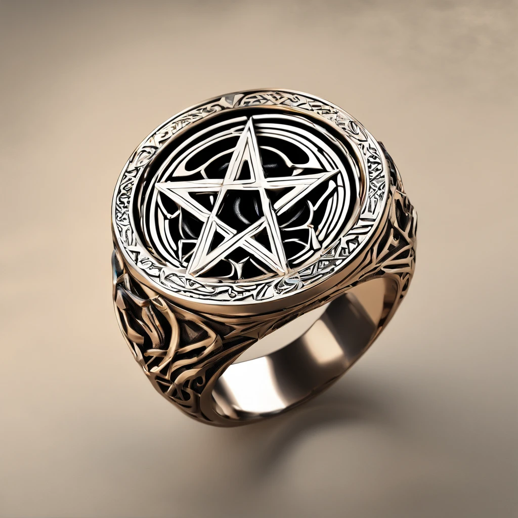 (Ring art design,Pentagram pattern,Simple jewelry design,Art Nouveau,dynamic art,Contemporary art:1.45),Bronze ring,(Ring concept blueprint),((Wavy rings)),Engraved with a five-pointed star,(exquisite craft),Hemming,Natural sunlight,Shining Effect