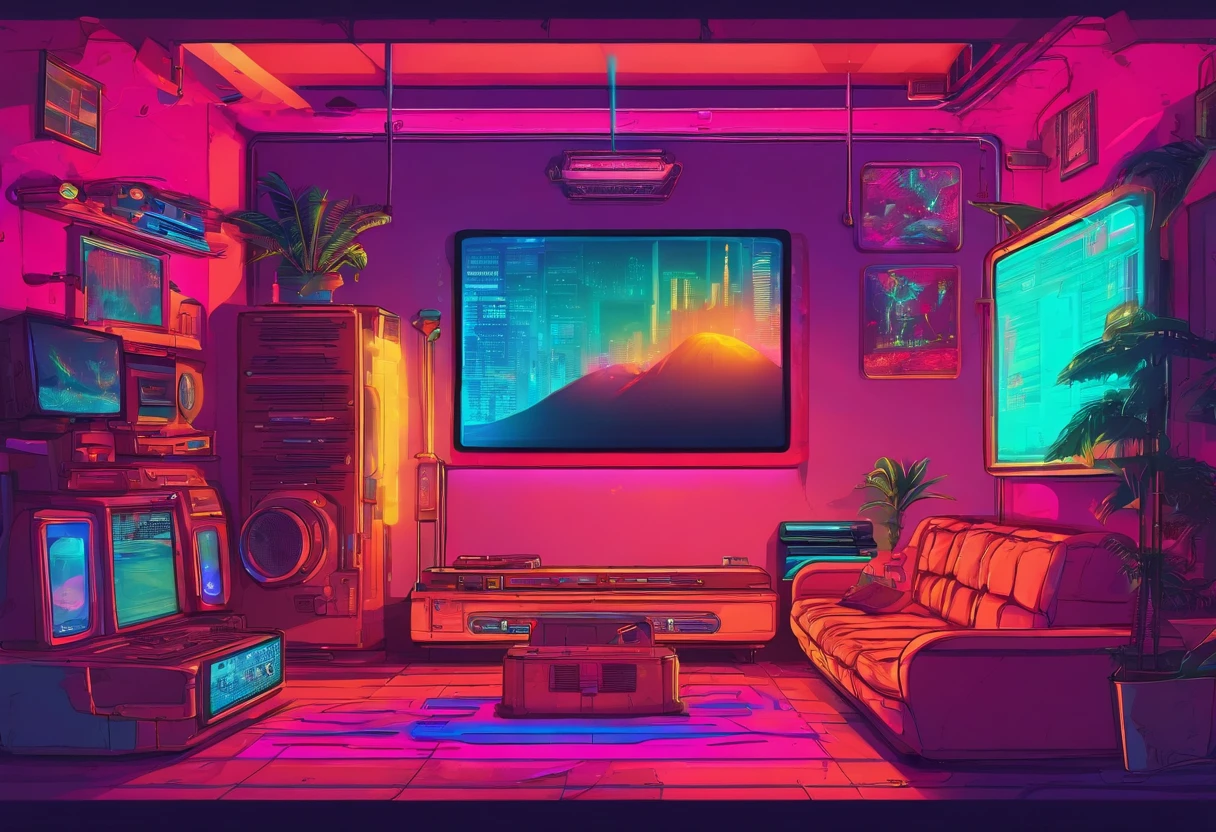 living room with tv