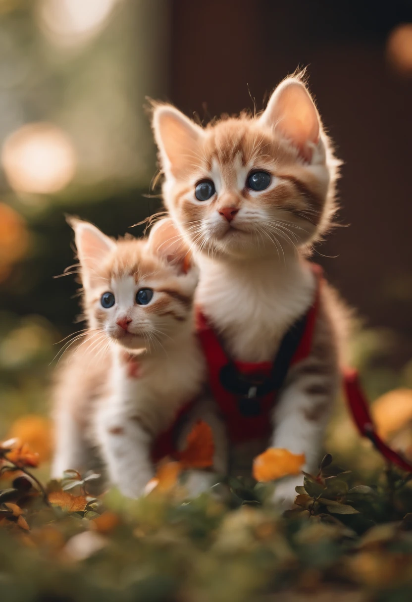 I have two little kittens, a cute little cat, cute kittens, Cutest, Incredibly cute, Adorable and cute, And cute and lovely. They are walking down the street with backpacks, Walking together, commute, Proudly walk down the street, And the cat is walking. They are cute in the style of 🍂 and 🍁, Adorable and cute, Cute and adorable, oh, nice and cute. They are known as real-life Tom and Jerry.