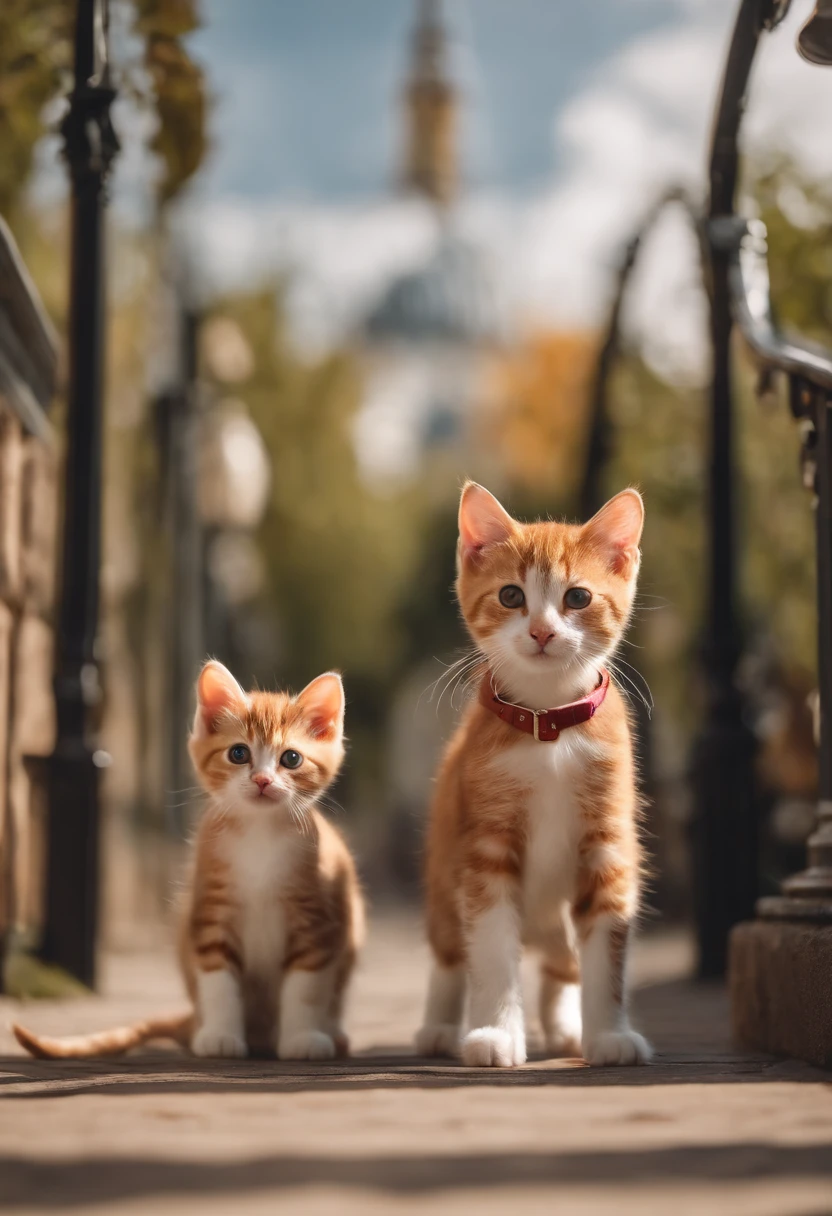 I have two little kittens, a cute little cat, cute kittens, Cutest, Incredibly cute, Adorable and cute, And cute and lovely. They are walking down the street with backpacks, Walking together, commute, Proudly walk down the street, And the cat is walking. They are cute in the style of 🍂 and 🍁, Adorable and cute, Cute and adorable, oh, nice and cute. They are known as real-life Tom and Jerry.