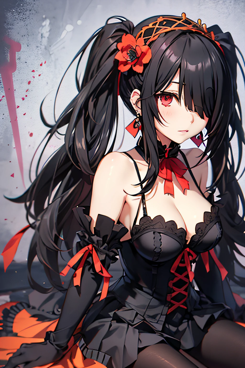 AAKURUMI, LONG HAIR, TWINTAILS, HAIRBAND, HETEROCHROMIA, MEDIUM BREASTS, CLEAVAGE, BLACK CHOKER, RED RIBBON, BARE SHOULDERS, GOTHIC, RED DRESS, RED BOW, DETACHED SLEEVES
BBKURUMI, LONG HAIR, LOW TWINTAILS, HAIR OVER ONE EYE, SCHOOL UNIFORM, BLAZER, BLACK JACKET, PLEATED SKIRT, BLUE SKIRT, BLACK PANTYHOSE
CCKURUMI, LONG HAIR, LOW TWINTAILS, HAIR FLOWER, HAIR OVER ONE EYE, HAIR BOW, GOTHIC, BLACK DRESS, RIBBON
DDKURUMI, BRIDAL VEIL, TIARA, EARRINGS, HAIR OVER ONE EYE, JEWELRY, NECKLACE, CLEAVAGE, BARE SHOULDERS, WEDDING DRESS, WHITE DRESS, WHITE GLOVES, ELBOW GLOVES