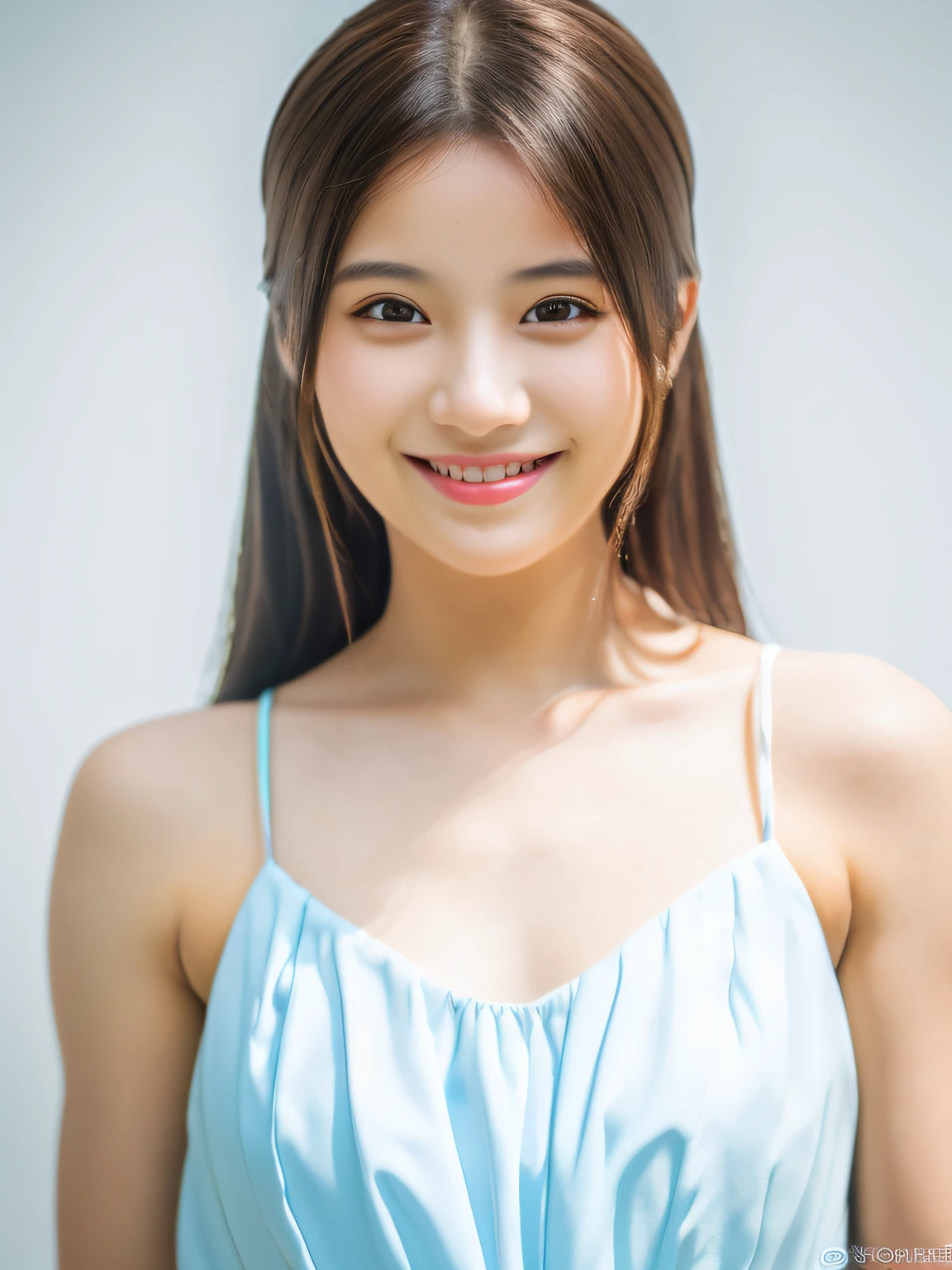 1 girl,light smile,full body,simple background,
master piece,4K,8K,(master piece,ultra high resolution:1.5),(master piece,photo realistic:1.5),master piece,detailed eyes,master piece,detailed face,