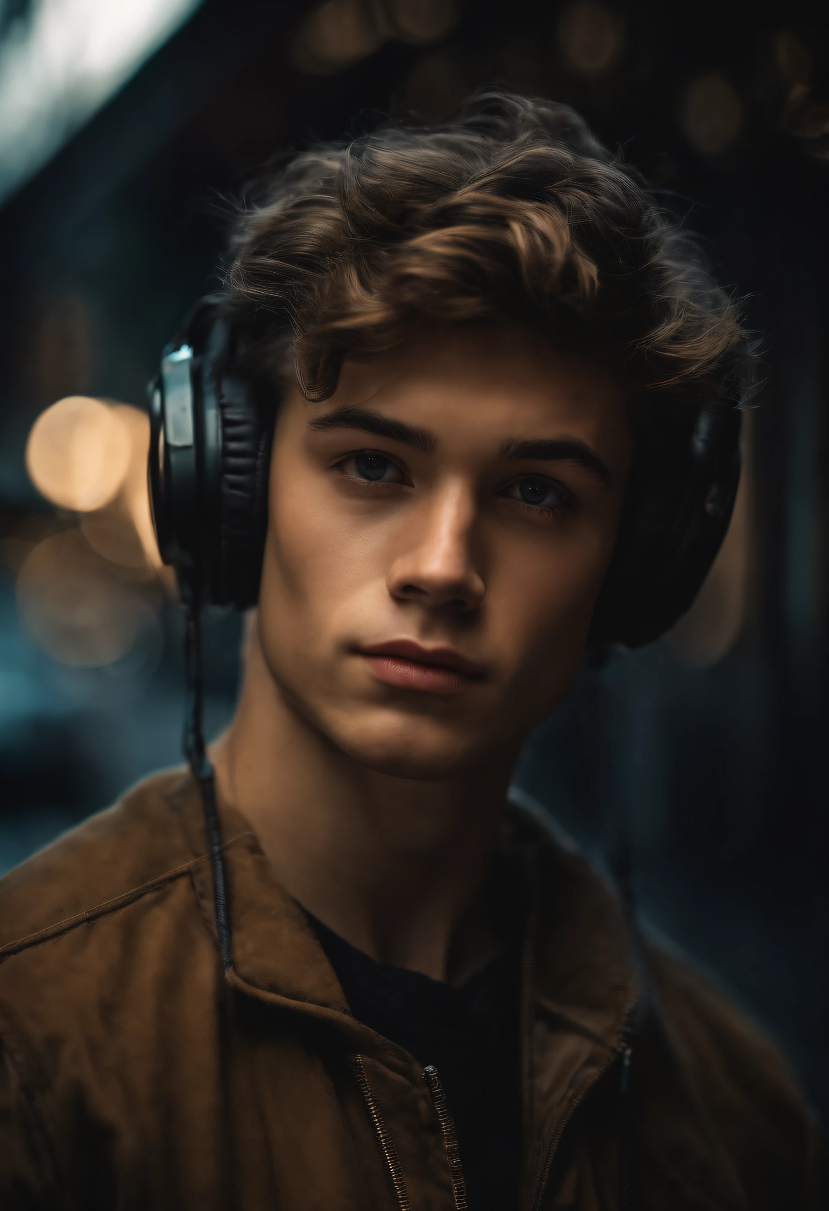 Change background cyber handsome boy