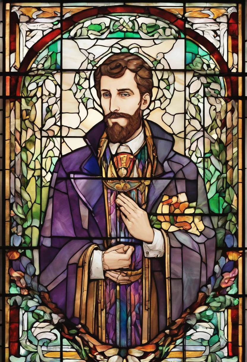 Arsène Lupin clasping his hands together in a portrait