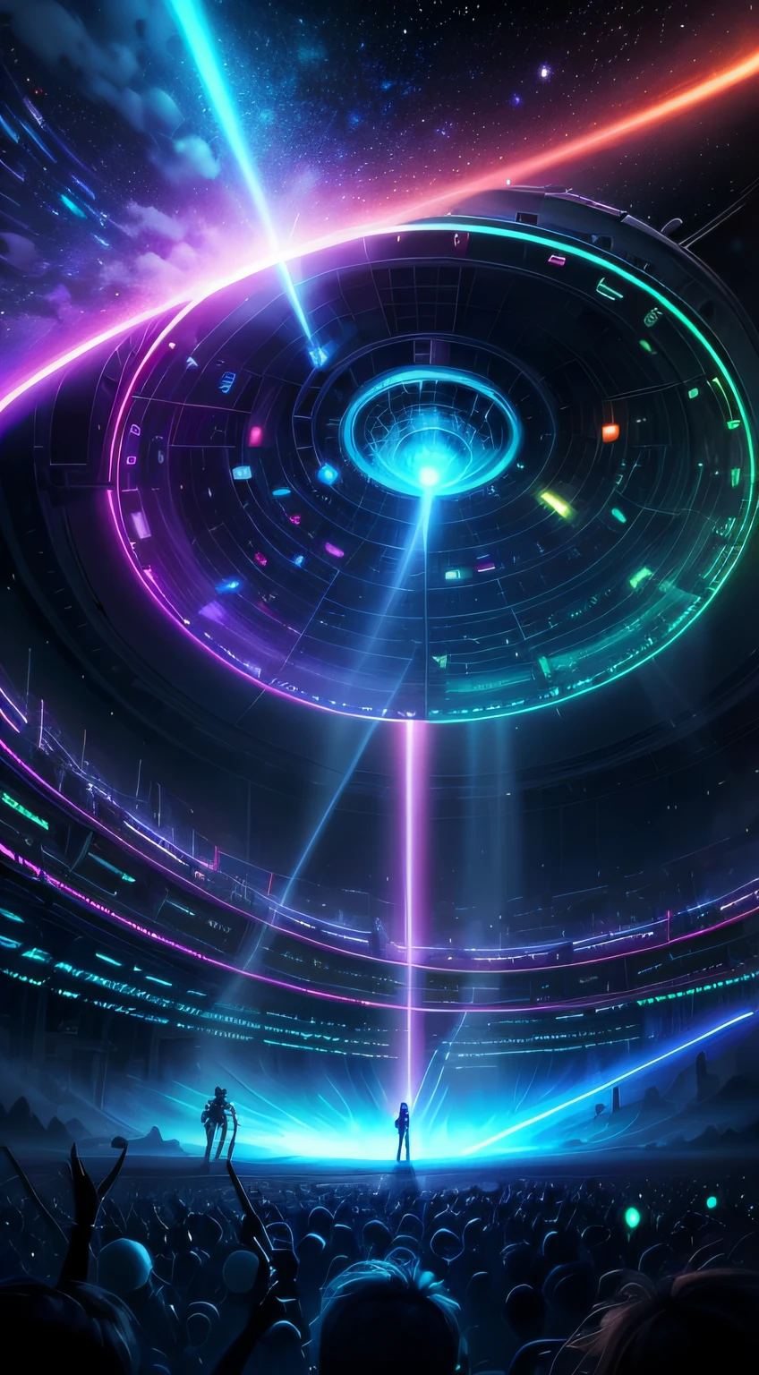 psychedelic　sense of the future　dim neon glow　Laser beam　club music　A space that never sleeps　
Different dimension